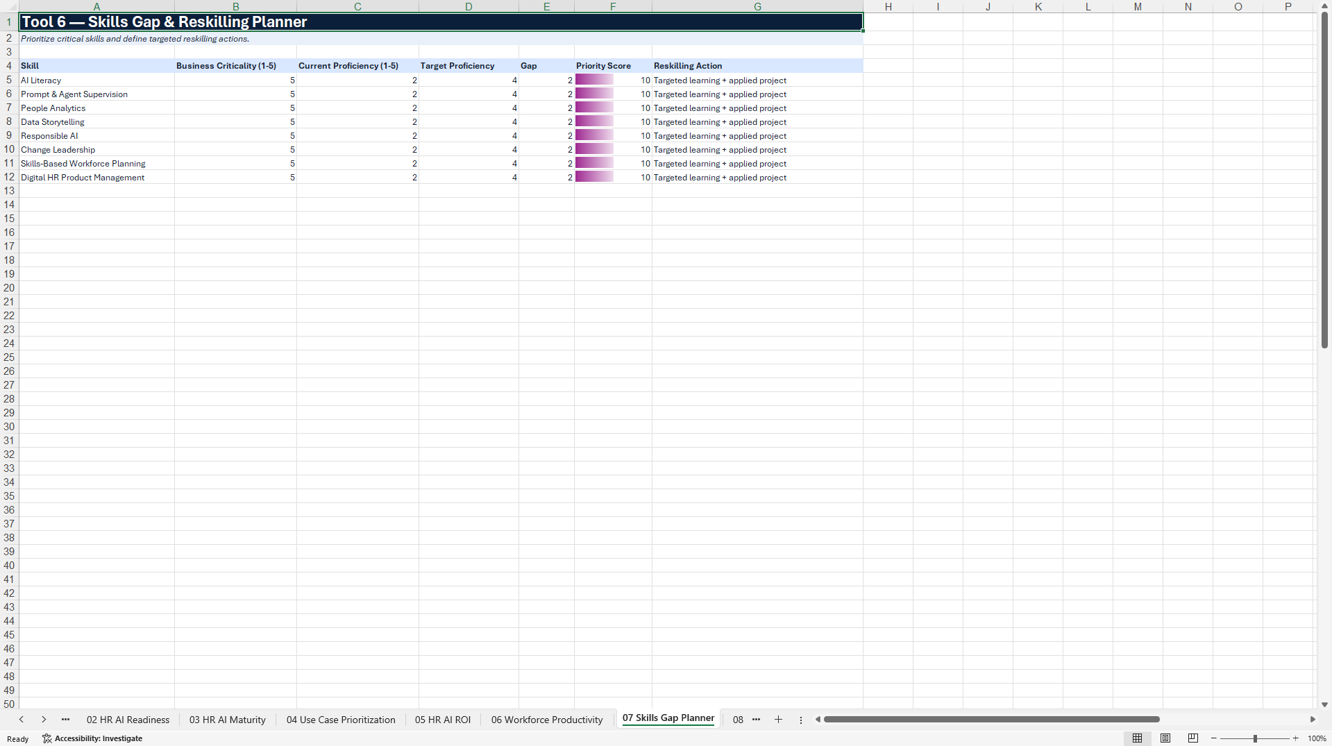 AI for HR: The CHRO Transformation Toolkit 2027 (Excel template (XLSX)) Preview Image