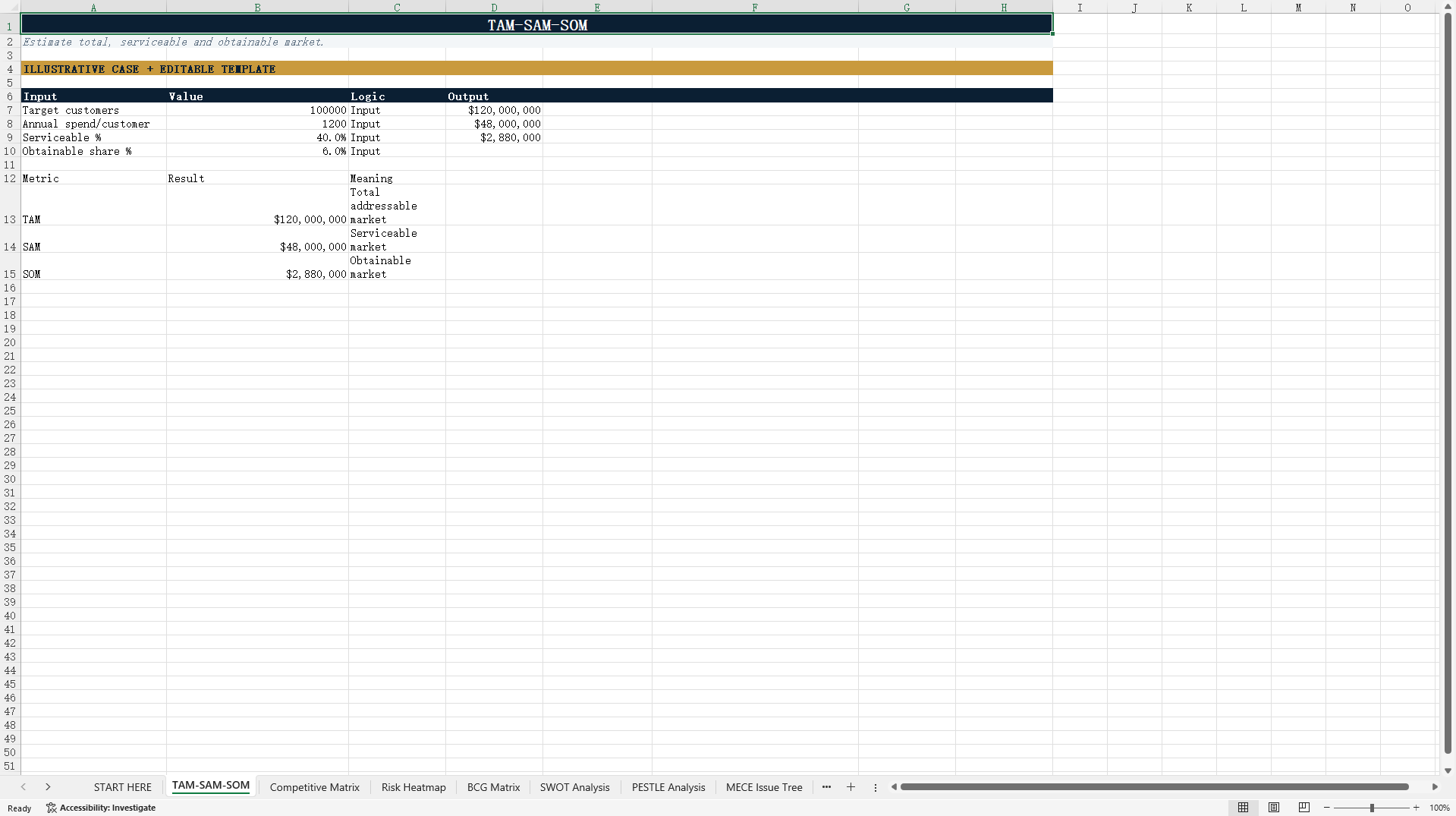 Strategic Decision-Making Toolkit_30 Proven Excel Framework (Excel template (XLSX)) Preview Image