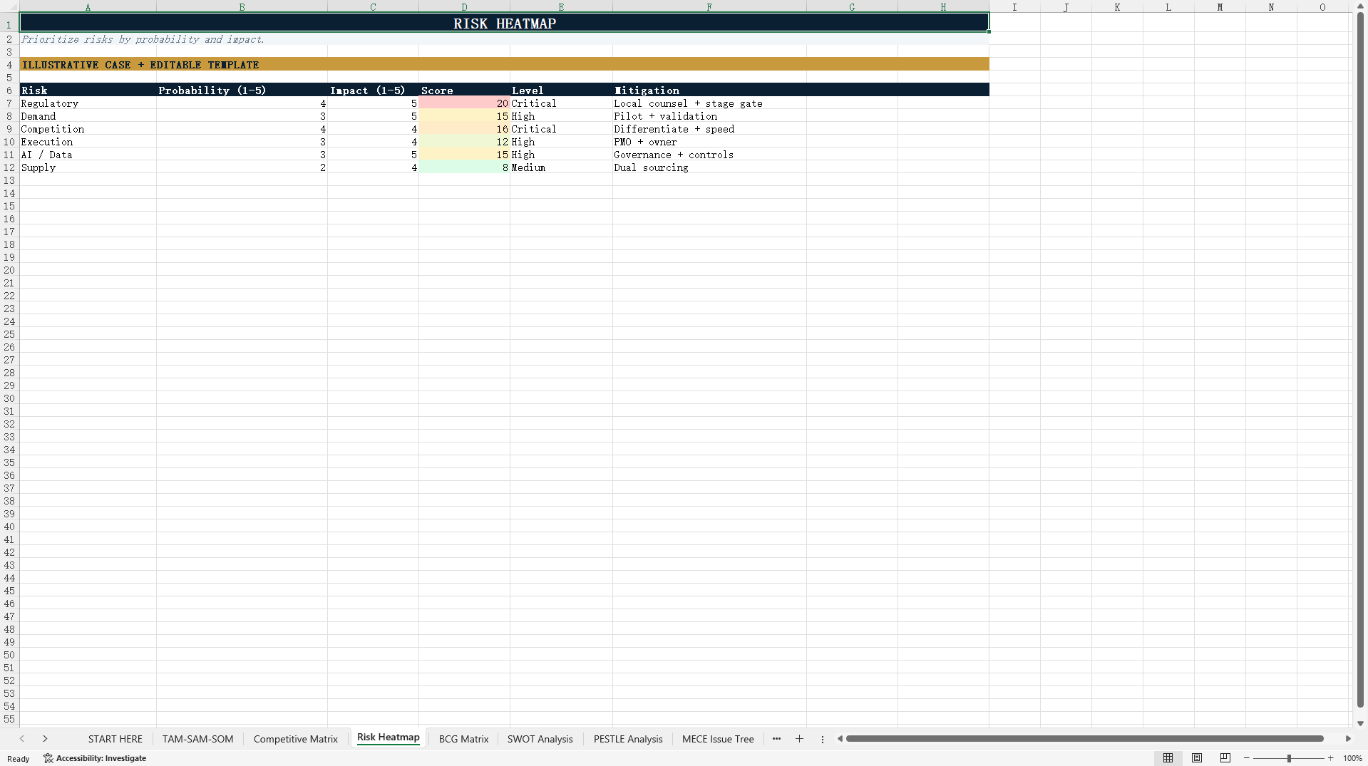 Strategic Decision-Making Toolkit_30 Proven Excel Framework (Excel template (XLSX)) Preview Image
