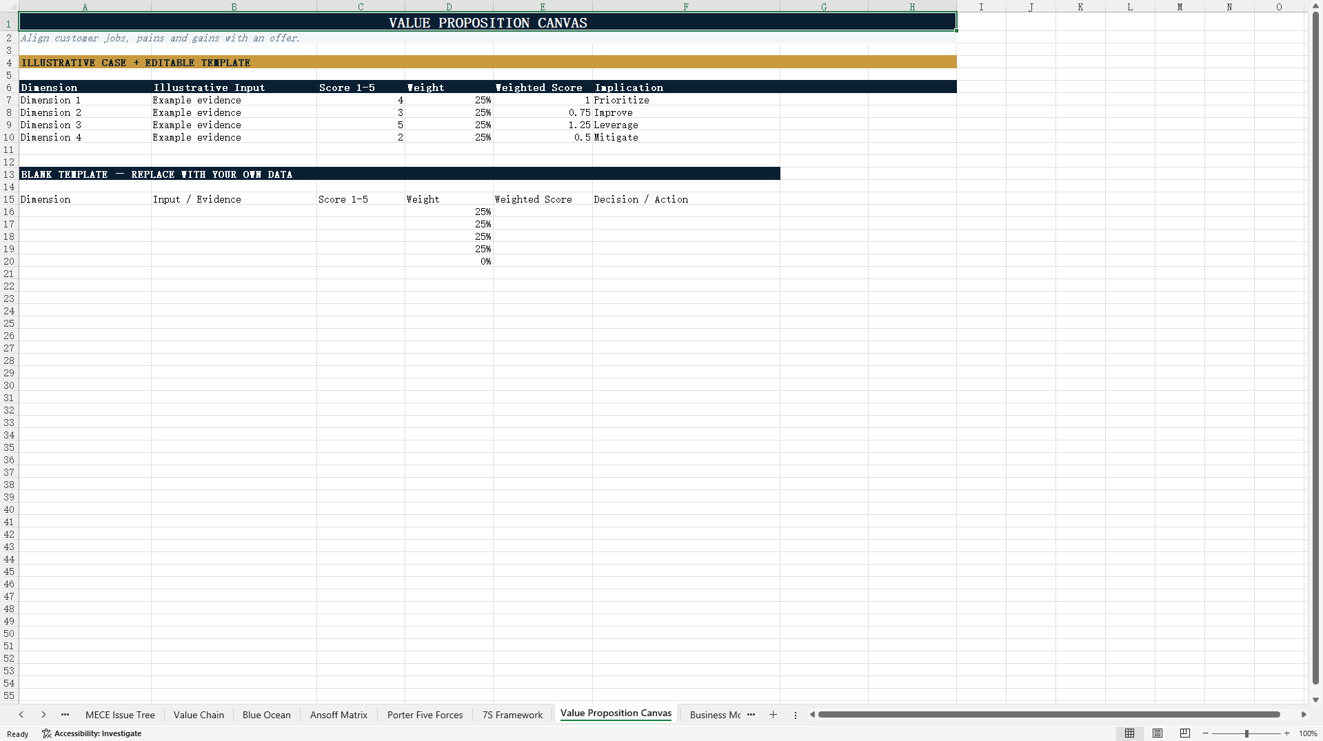 Strategic Decision-Making Toolkit_30 Proven Excel Framework (Excel template (XLSX)) Preview Image