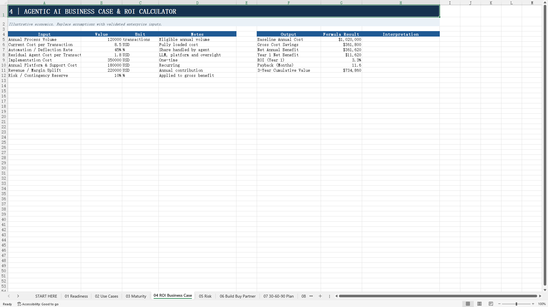 Agentic AI Strategy-to-Execution Excel Toolkit 2027 (Excel template (XLSX)) Preview Image