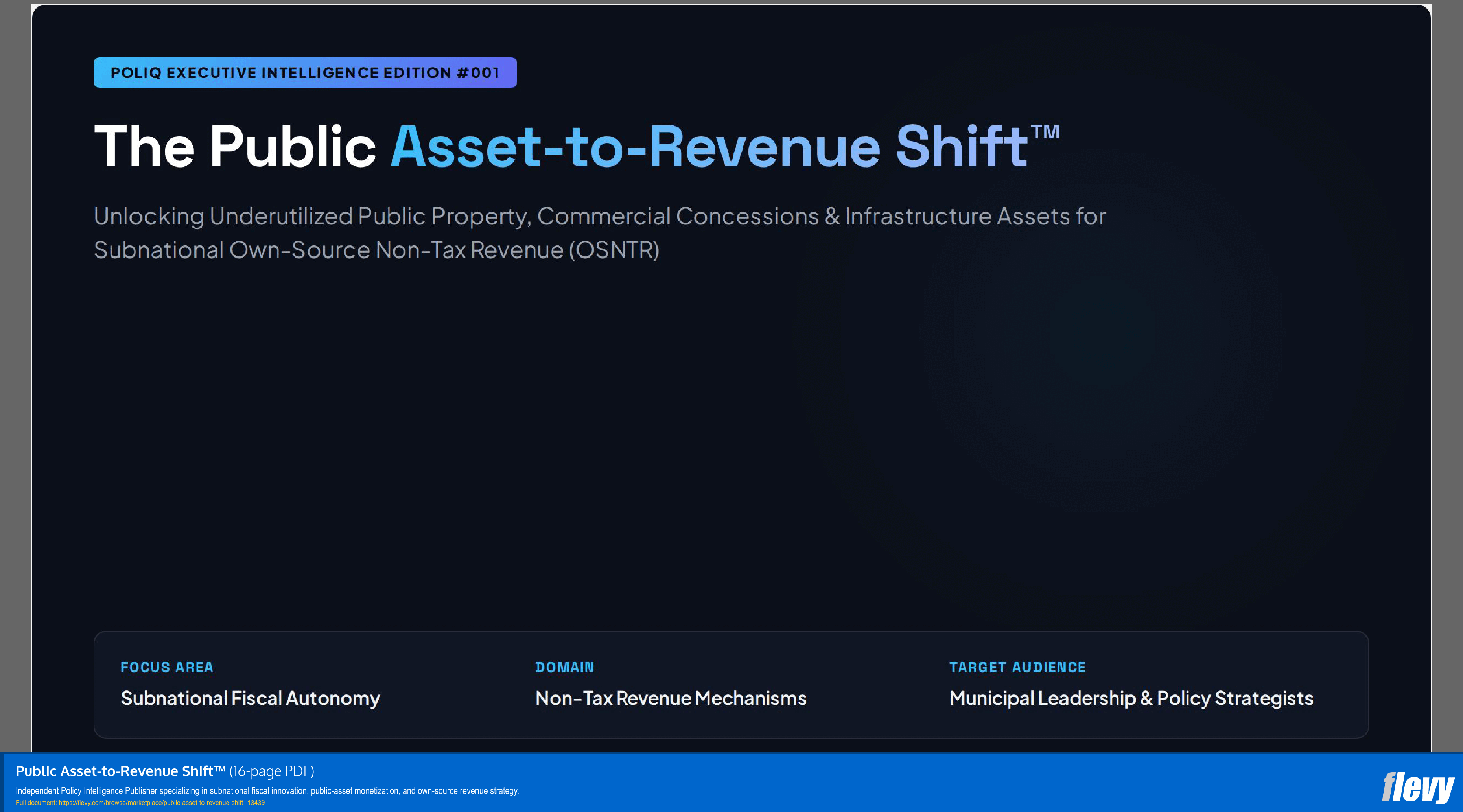 Public Asset-to-Revenue Shift™ (16-page PDF document) Preview Image