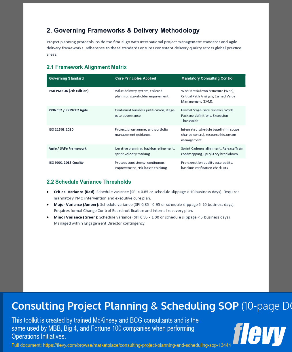 Consulting Project Planning & Scheduling SOP (10-page Word document) Preview Image