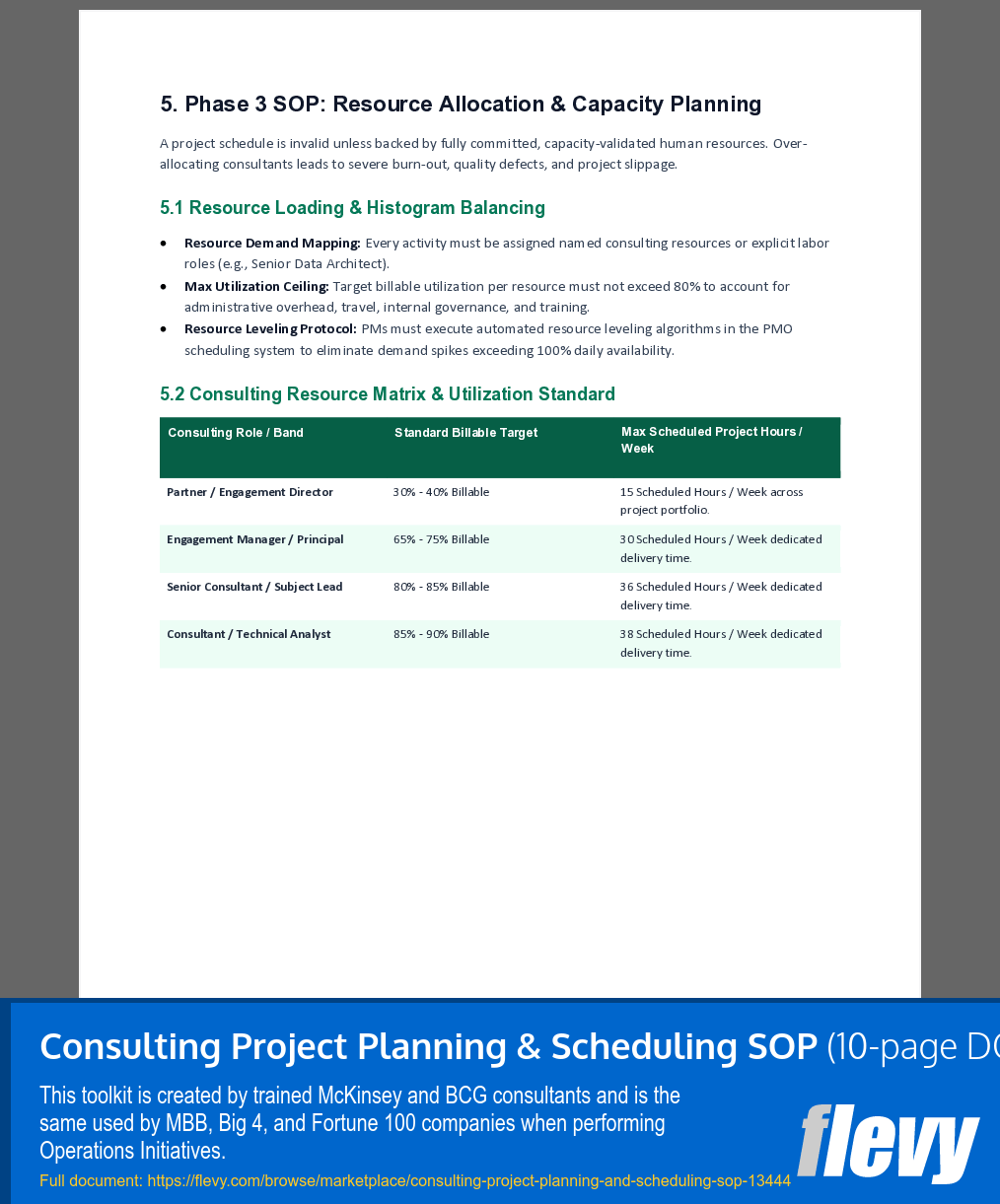 Consulting Project Planning & Scheduling SOP (10-page Word document) Preview Image