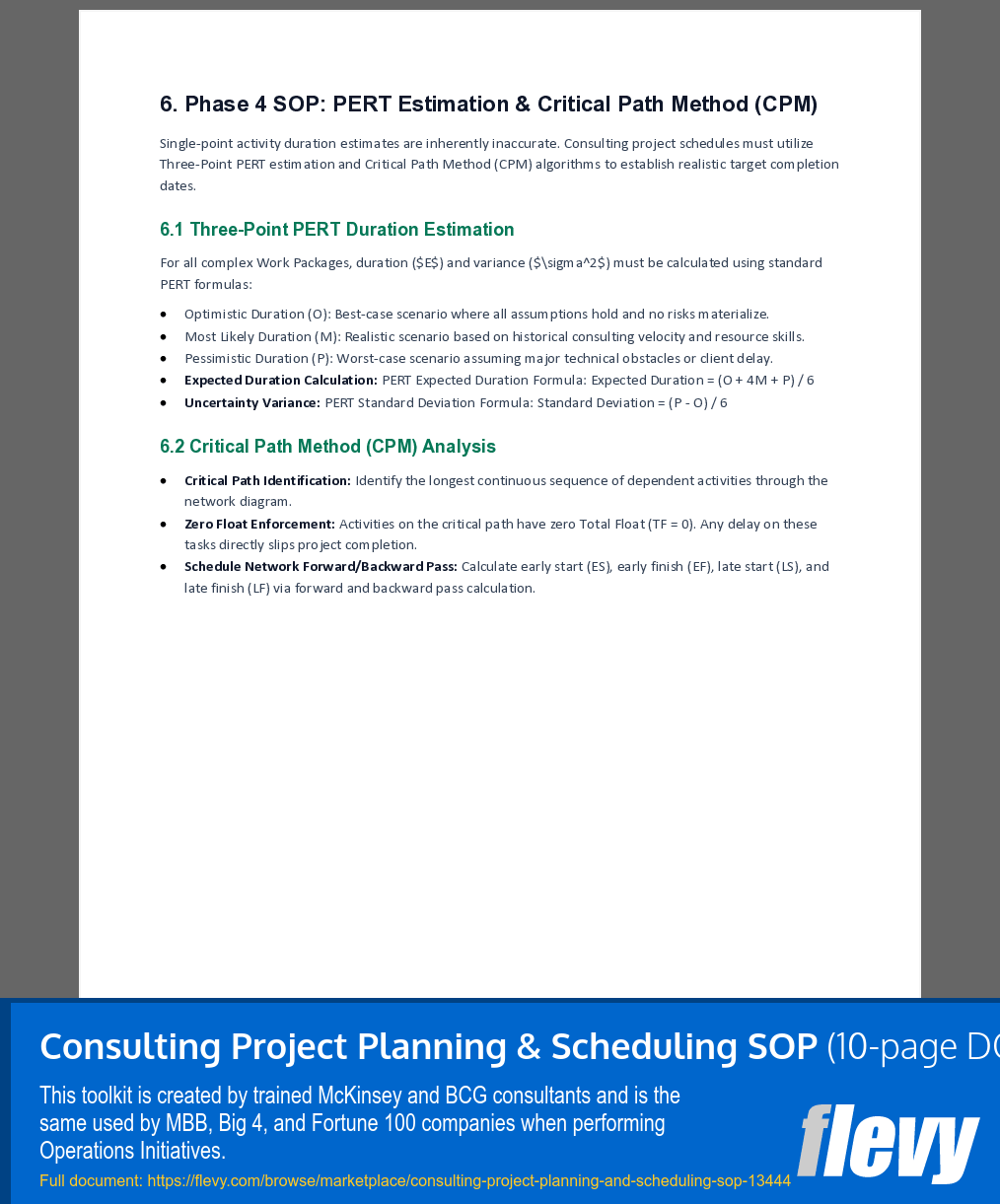 Consulting Project Planning & Scheduling SOP (10-page Word document) Preview Image