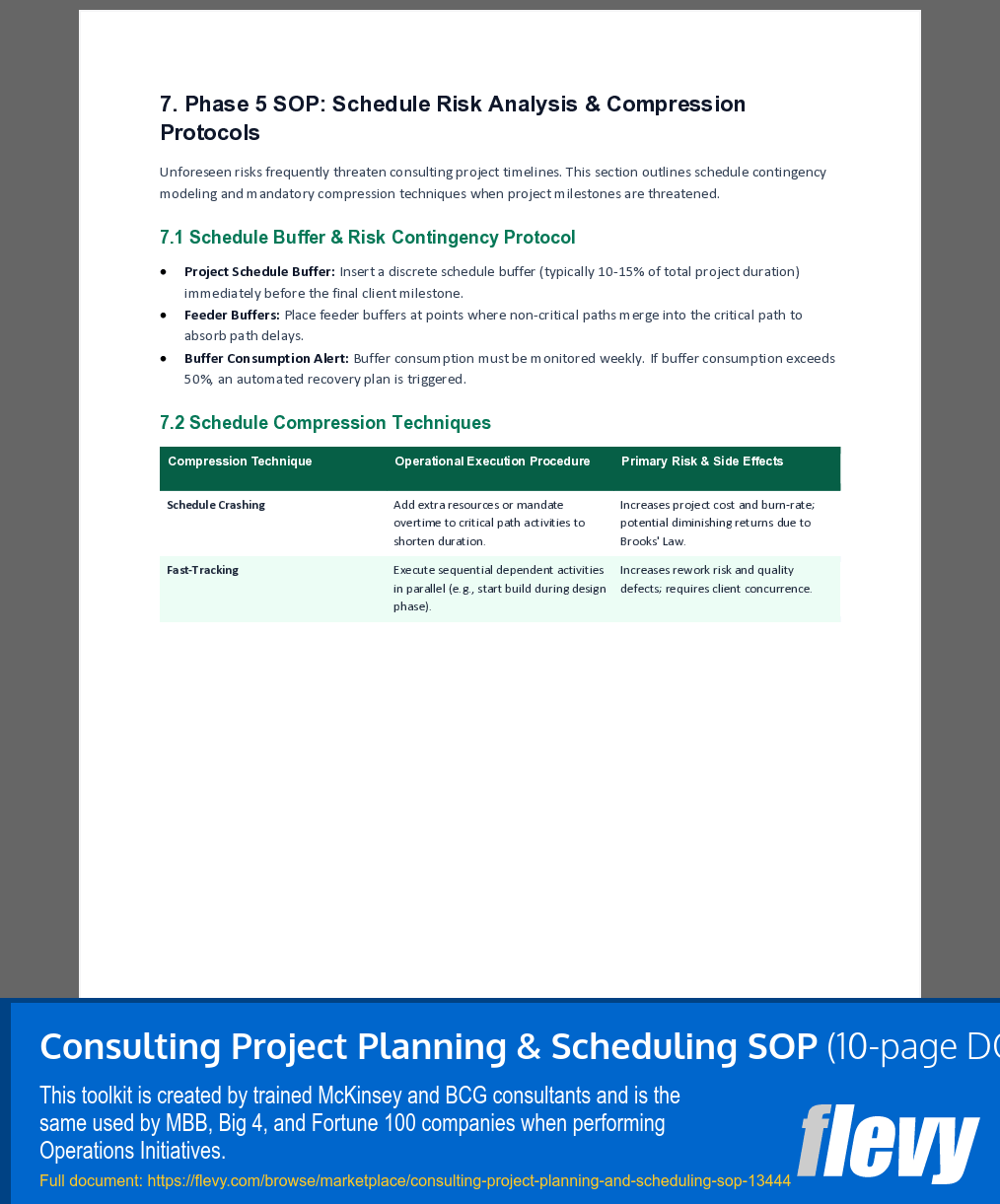Consulting Project Planning & Scheduling SOP (10-page Word document) Preview Image