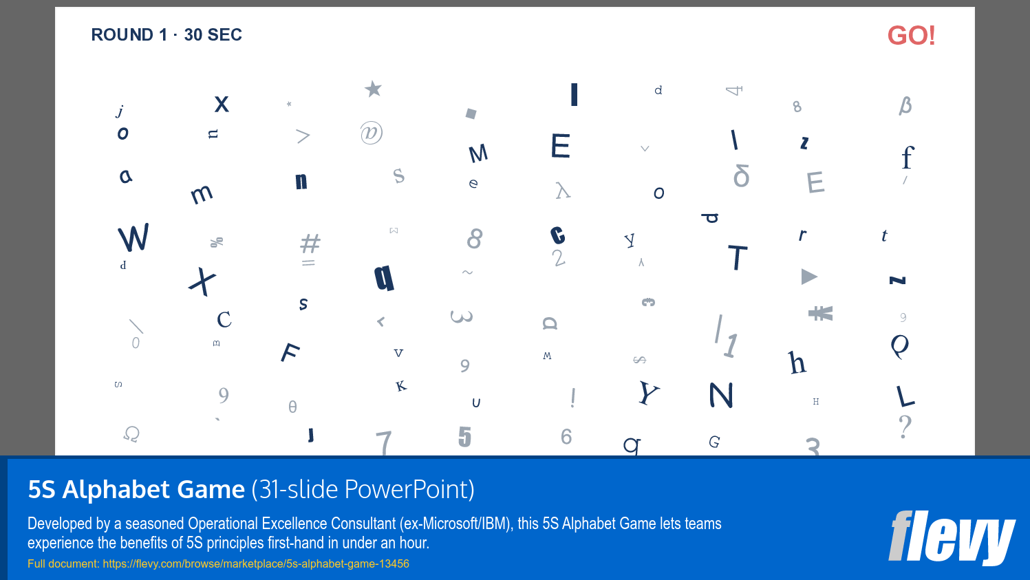 5S Alphabet Game (31-slide PPT PowerPoint presentation template (PPTX)) Preview Image