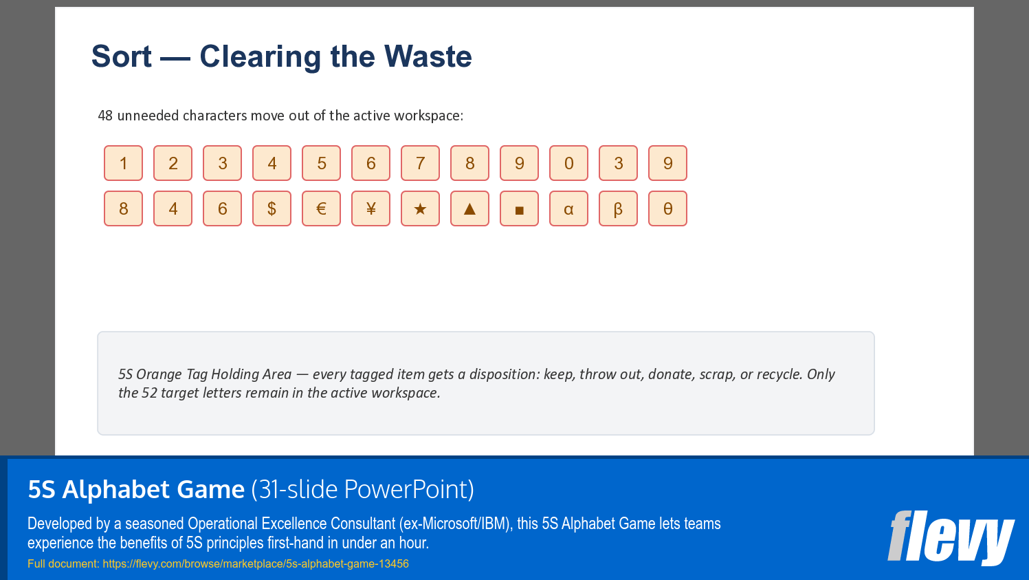 5S Alphabet Game (31-slide PPT PowerPoint presentation template (PPTX)) Preview Image