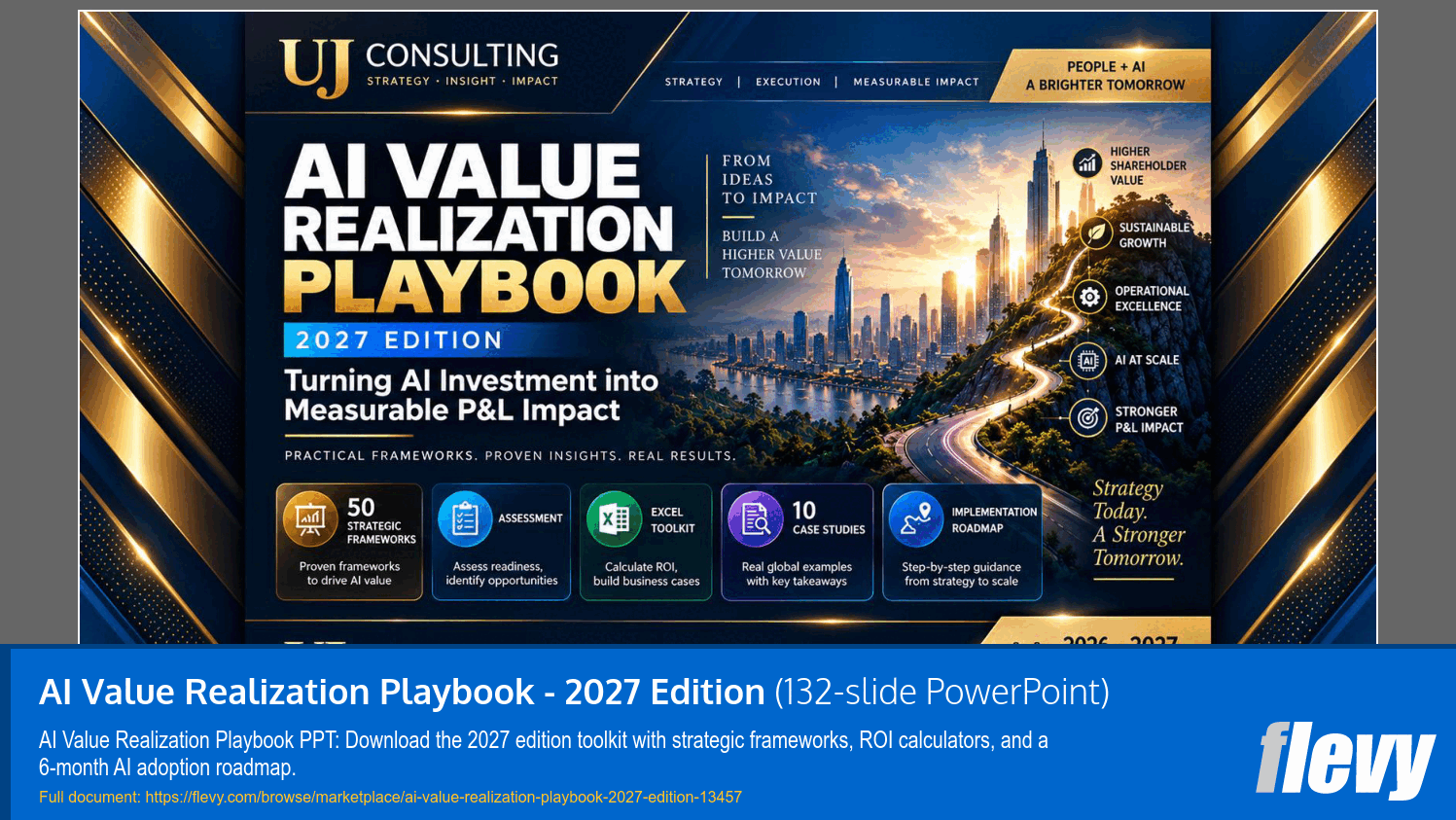 AI Value Realization Playbook - 2027 Edition (132-slide PPT PowerPoint presentation template (PPTX)) Preview Image