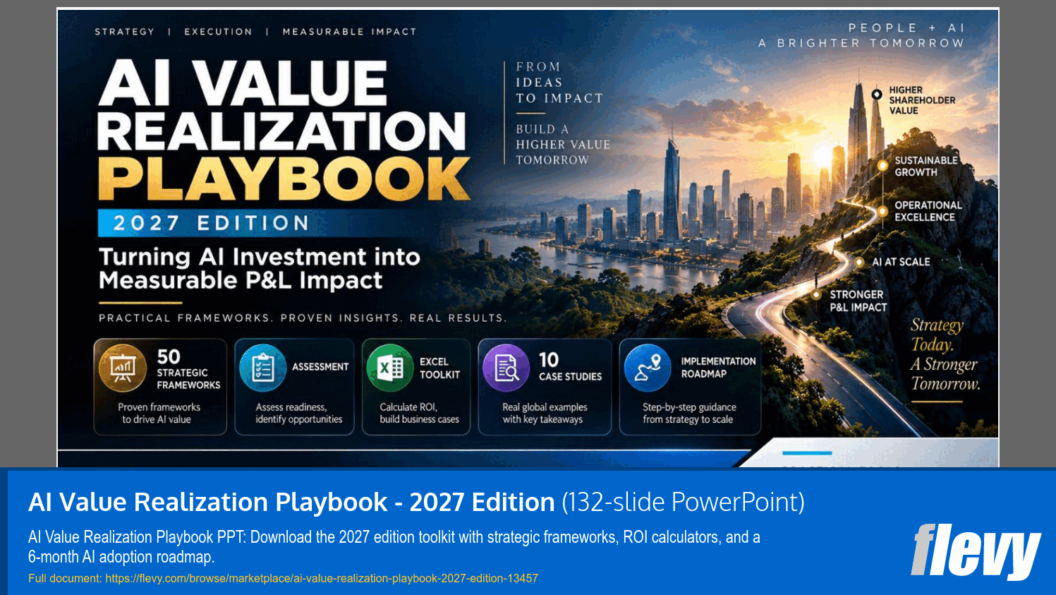 AI Value Realization Playbook - 2027 Edition (132-slide PPT PowerPoint presentation template (PPTX)) Preview Image