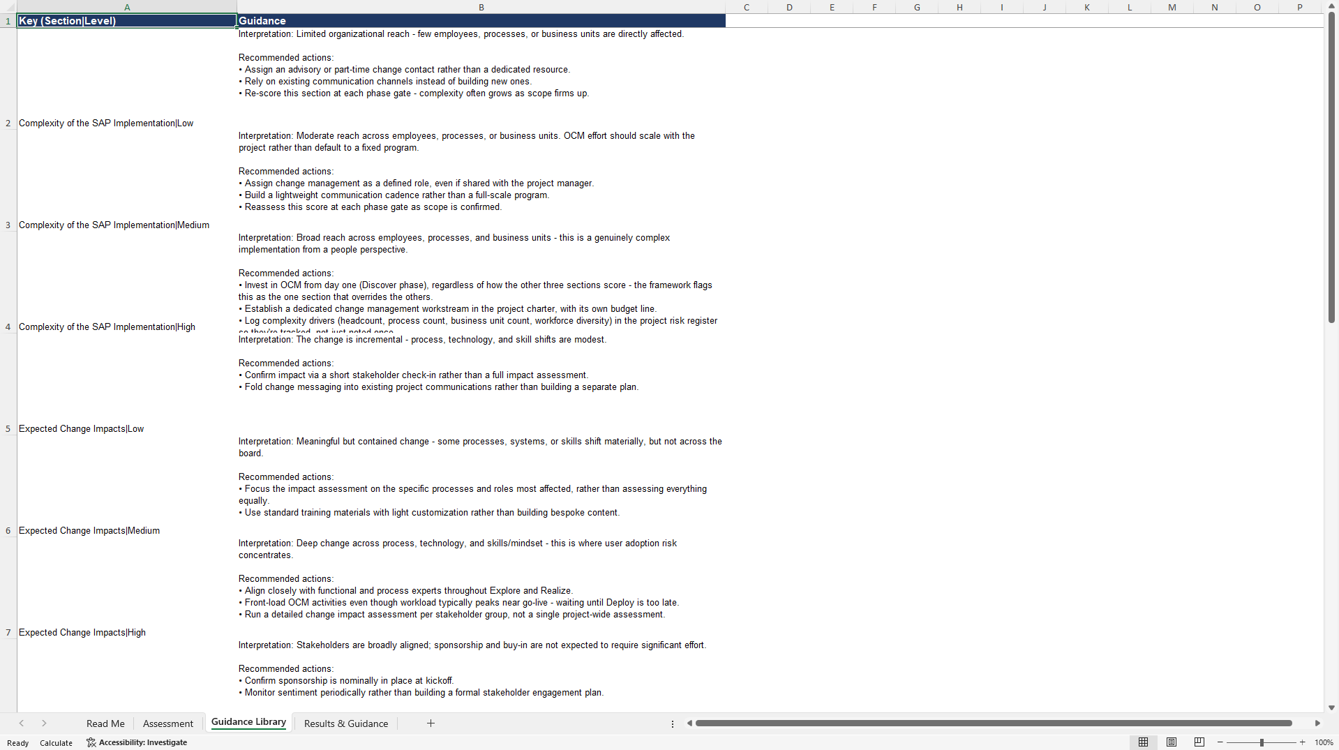 SAP OCM Project Assessment (Excel template (XLSX)) Preview Image