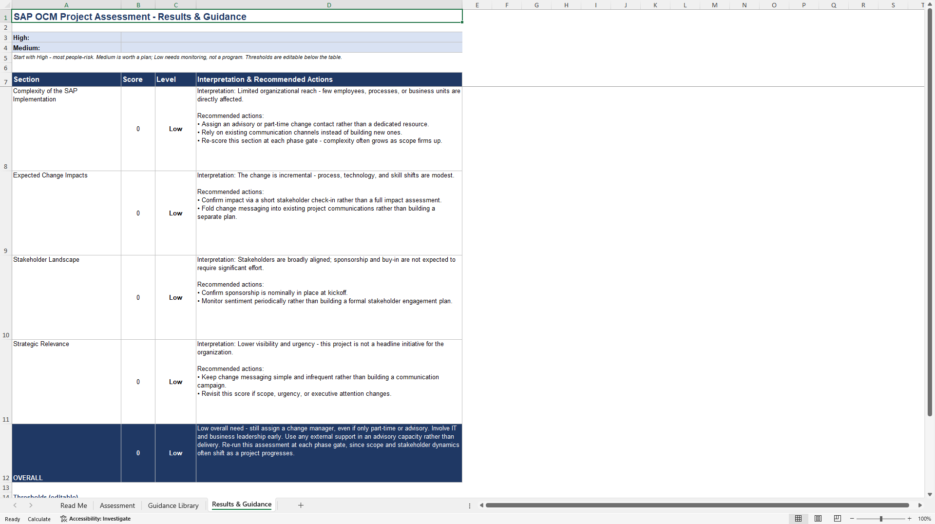 SAP OCM Project Assessment (Excel template (XLSX)) Preview Image