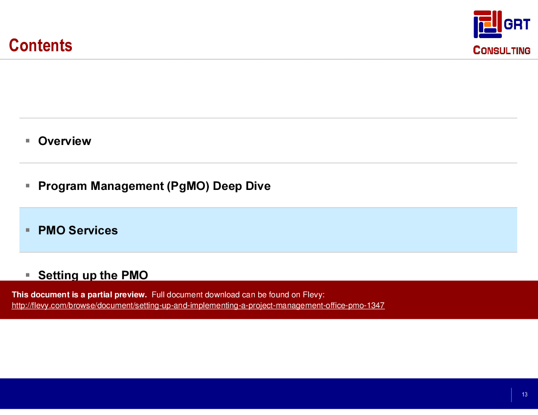 Setting Up & Implementing a Project Management Office (PMO) () Preview Image