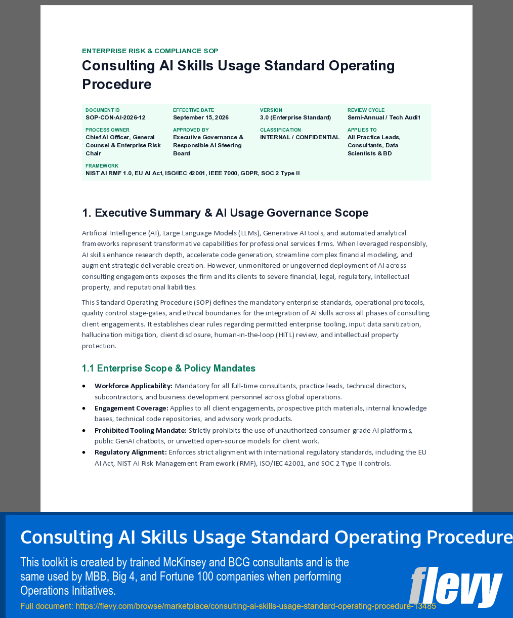 Consulting AI Skills Usage Standard Operating Procedure (10-page Word document) Preview Image