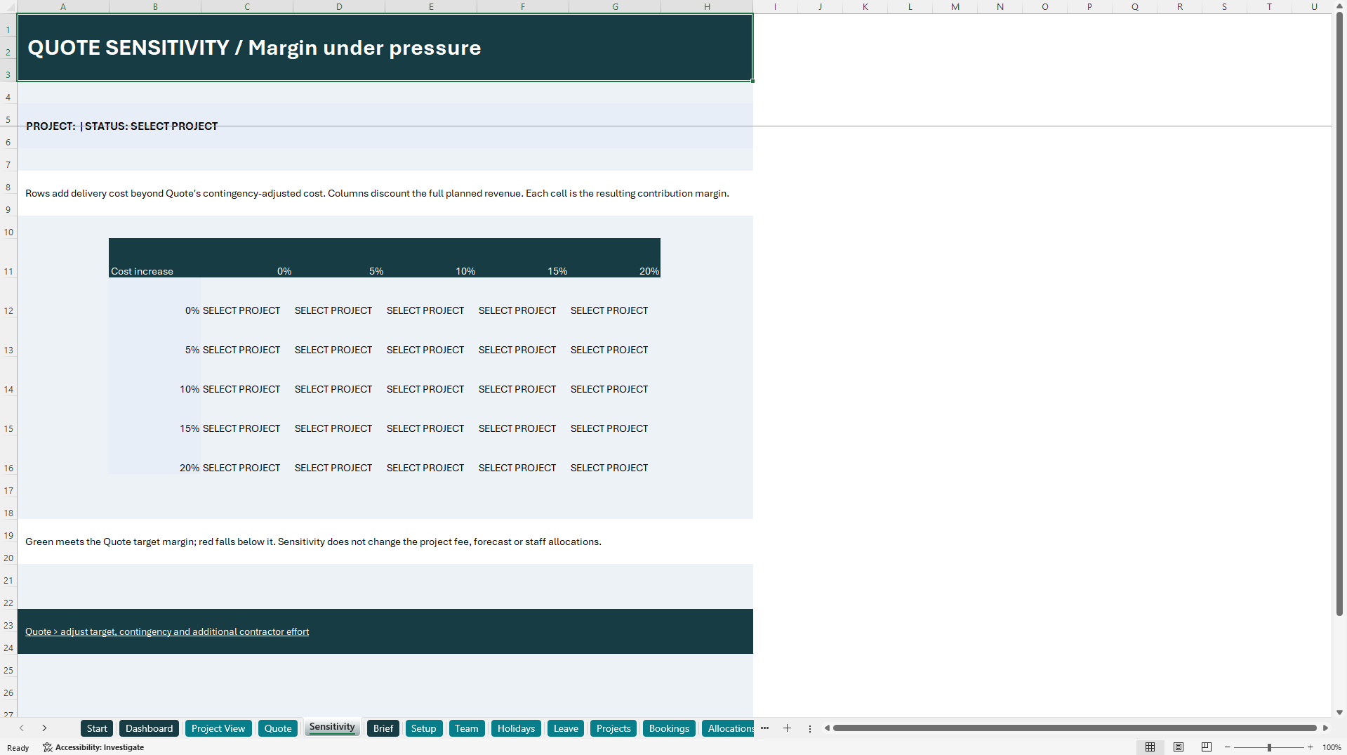 Team Capacity & Project Margin Planner (Excel template (XLSX)) Preview Image