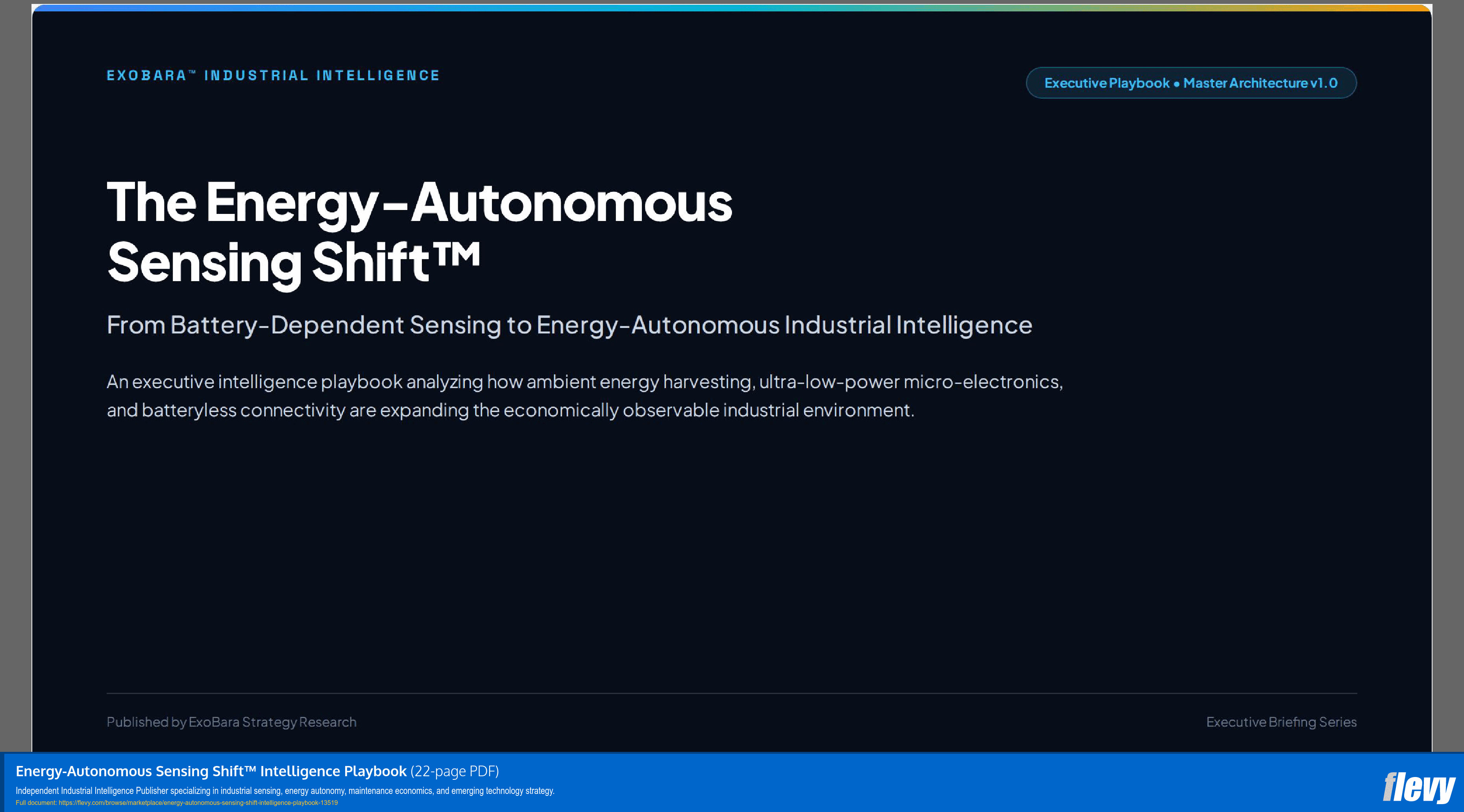 Energy-Autonomous Sensing Shift™ Intelligence Playbook (22-page PDF document) Preview Image