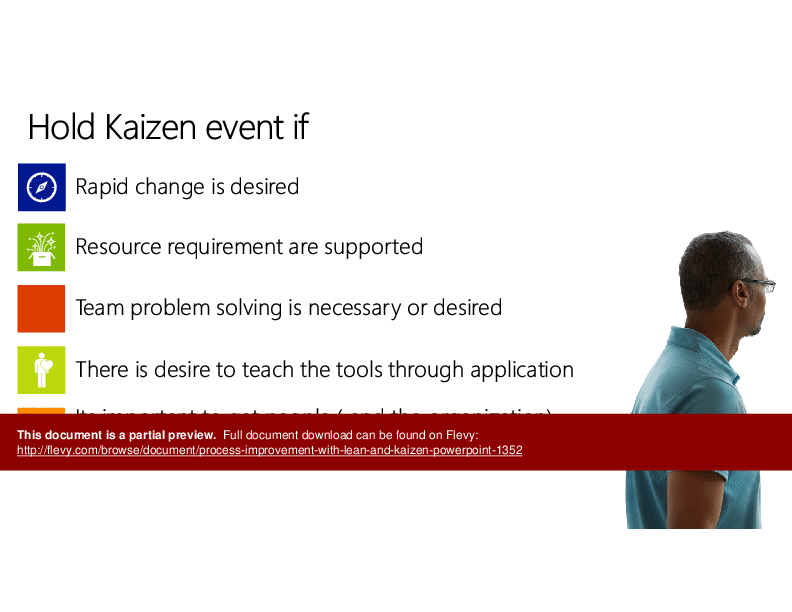 Process Improvement with Lean and Kaizen (PowerPoint) (117-slide PPT PowerPoint presentation (PPTX)) Preview Image