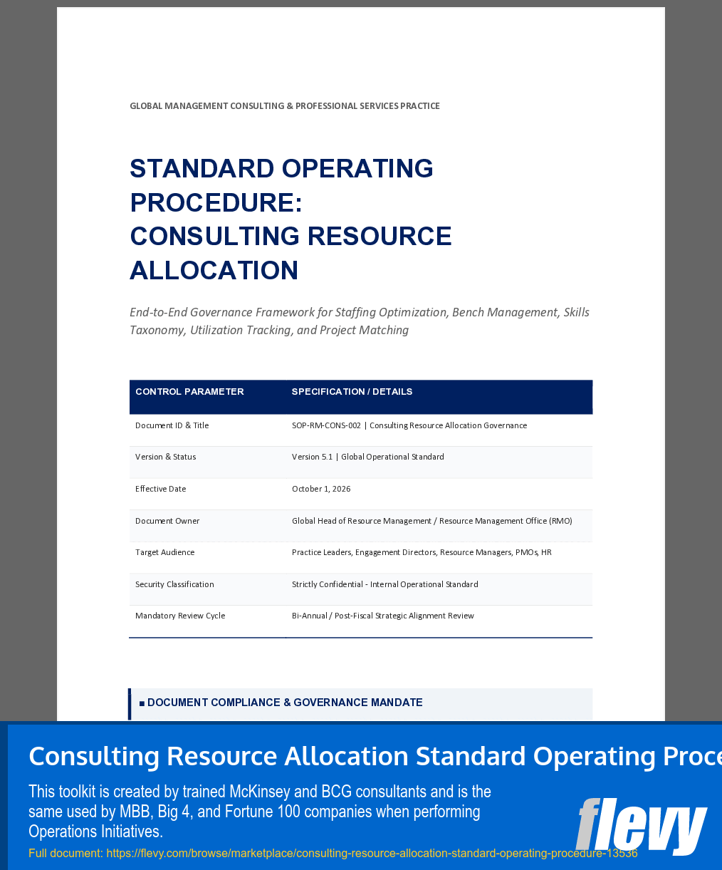 Consulting Resource Allocation Standard Operating Procedure (17-page Word document) Preview Image
