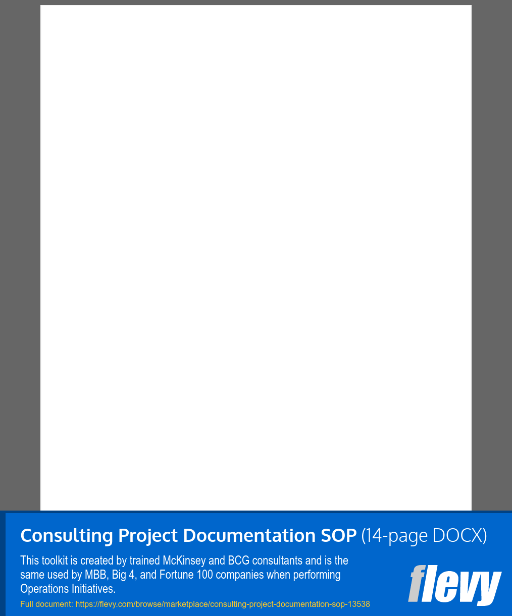 Consulting Project Documentation SOP (14-page Word document) Preview Image