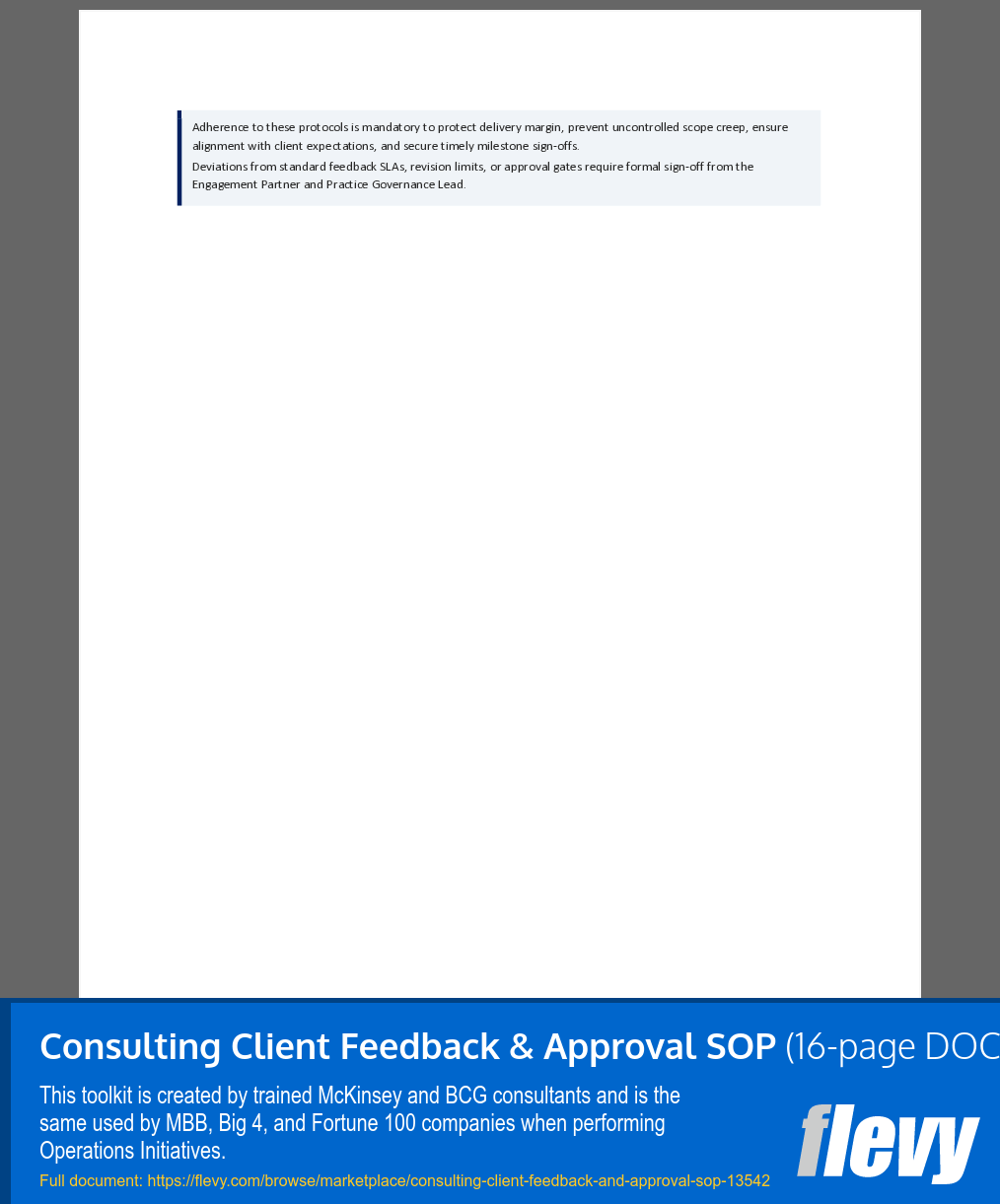 Consulting Client Feedback & Approval SOP (16-page Word document) Preview Image