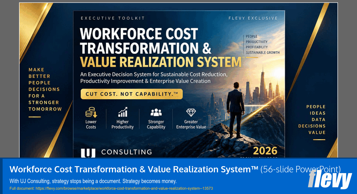 Workforce Cost Transformation & Value Realization System™ (56-slide PPT PowerPoint presentation template (PPTX)) Preview Image