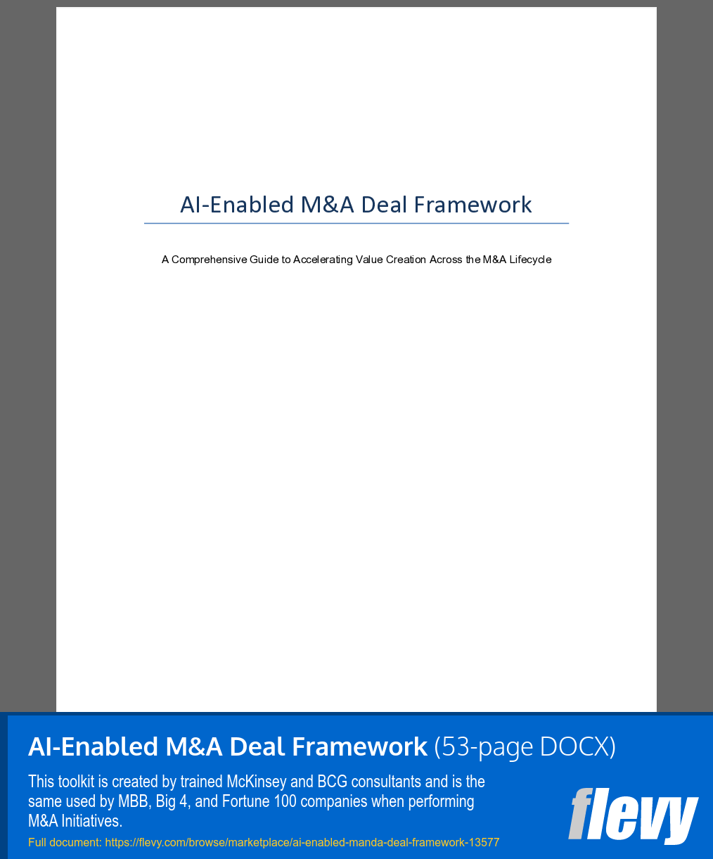 AI-Enabled M&A Deal Framework (53-page Word document) Preview Image