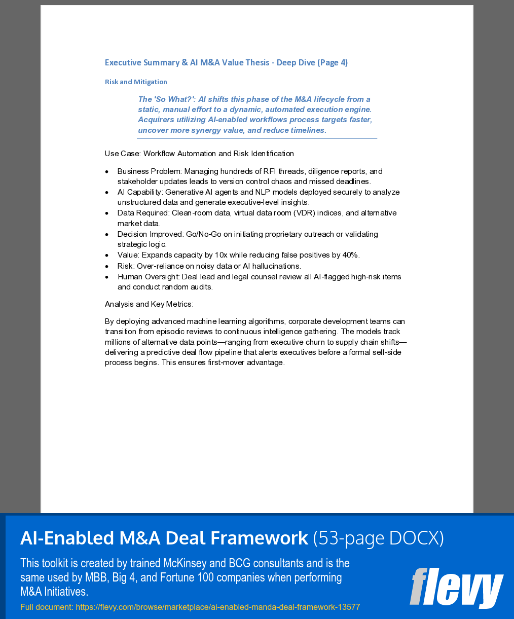 AI-Enabled M&A Deal Framework (53-page Word document) Preview Image