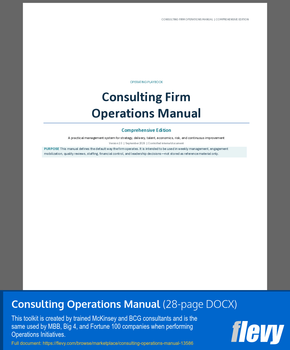 Consulting Operations Manual (28-page Word document) Preview Image