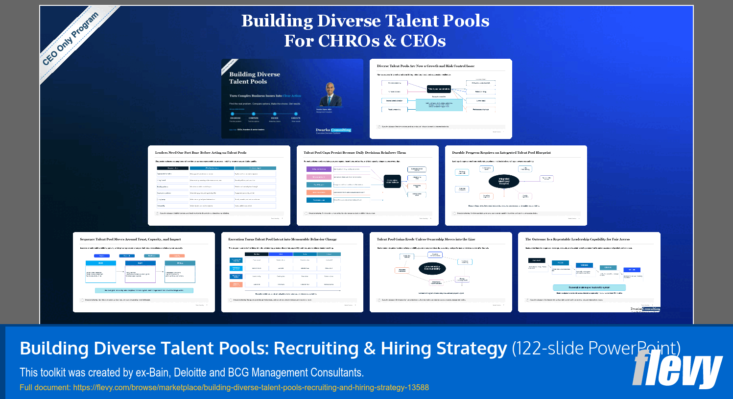 Building Diverse Talent Pools: Recruiting & Hiring Strategy (122-slide PPT PowerPoint presentation template (PPTX)) Preview Image