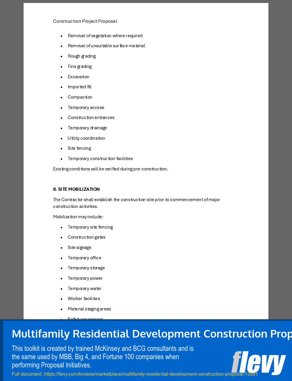 Multifamily Residential Development Construction Proposal (61-page Word document) Preview Image