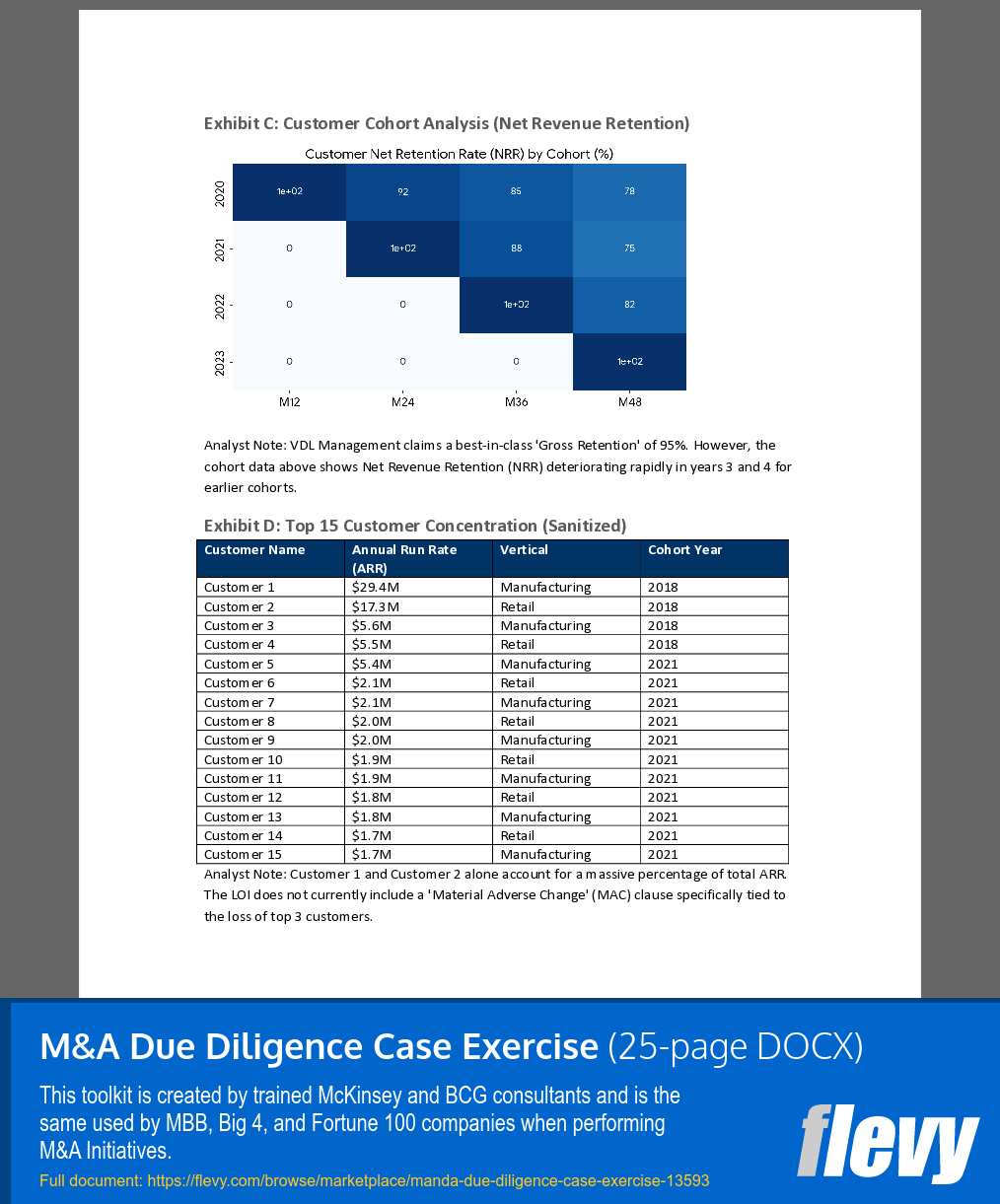 M&A Due Diligence Case Exercise (25-page Word document) Preview Image
