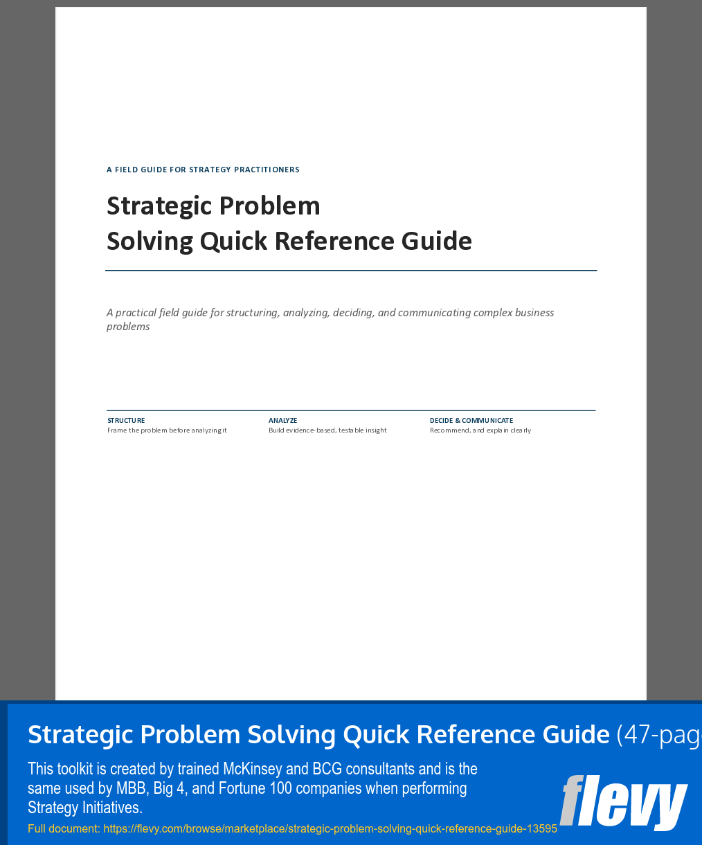 Strategic Problem Solving Quick Reference Guide (47-page Word document) Preview Image
