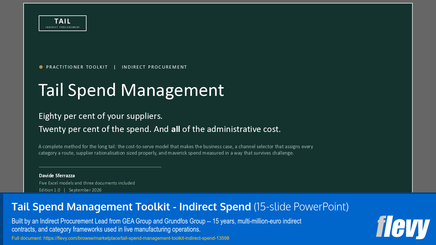 Tail Spend Management Toolkit - Indirect Spend (15-slide PPT PowerPoint presentation template (PPTX)) Preview Image