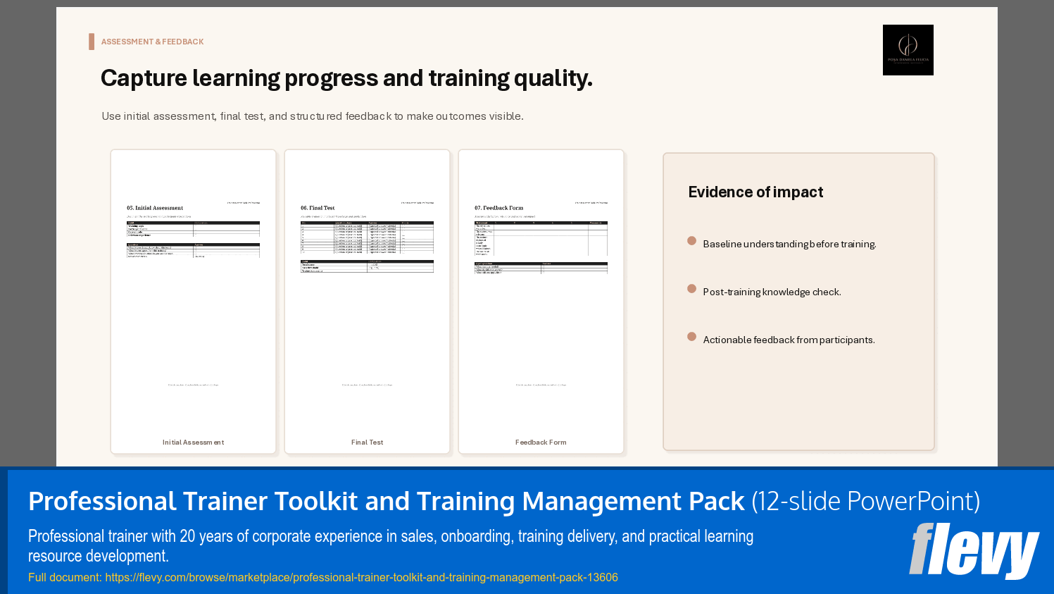 Professional Trainer Toolkit and Training Management Pack (12-slide PPT PowerPoint presentation template (PPTX)) Preview Image