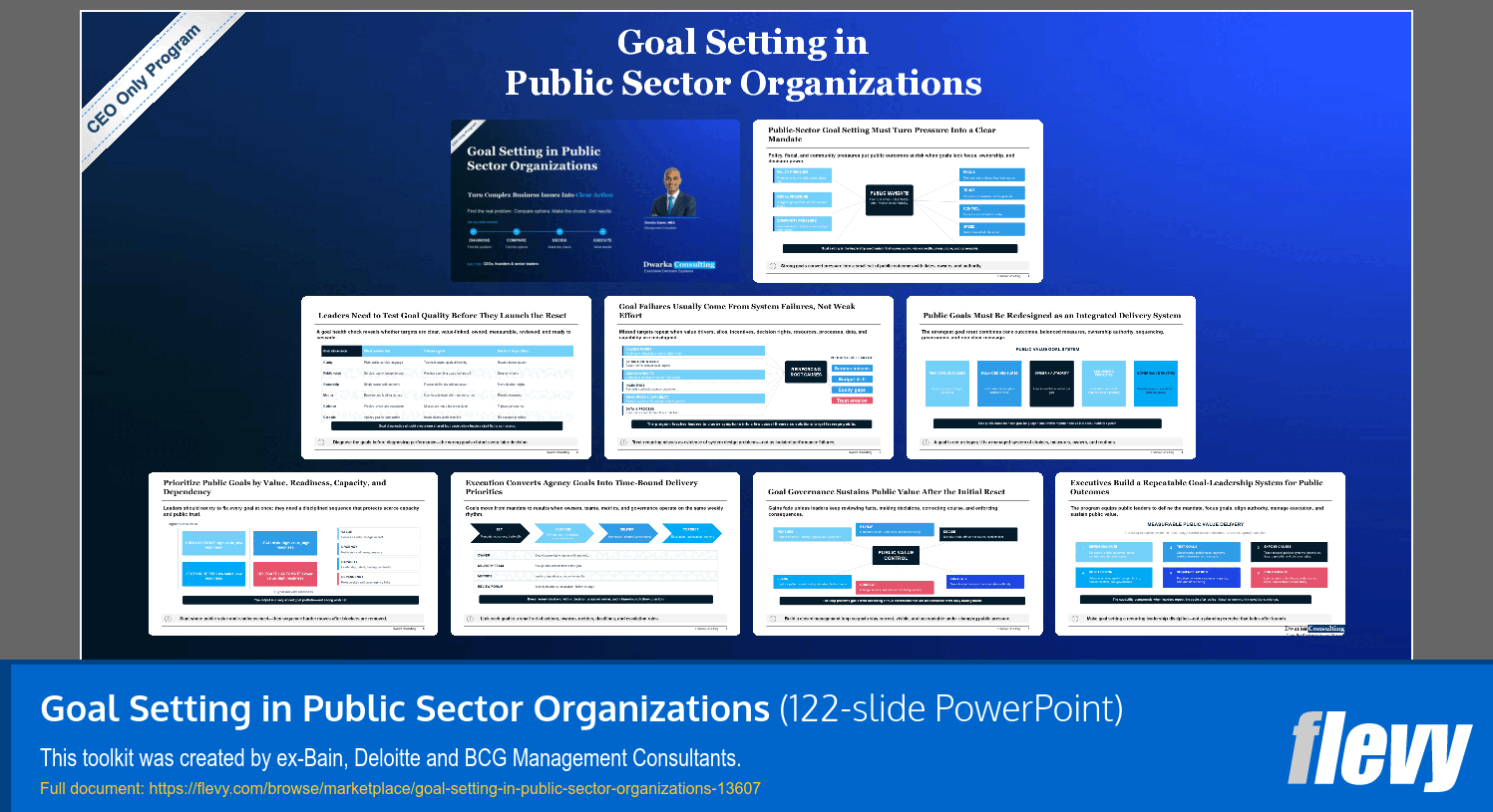 Goal Setting in Public Sector Organizations (122-slide PPT PowerPoint presentation template (PPTX)) Preview Image