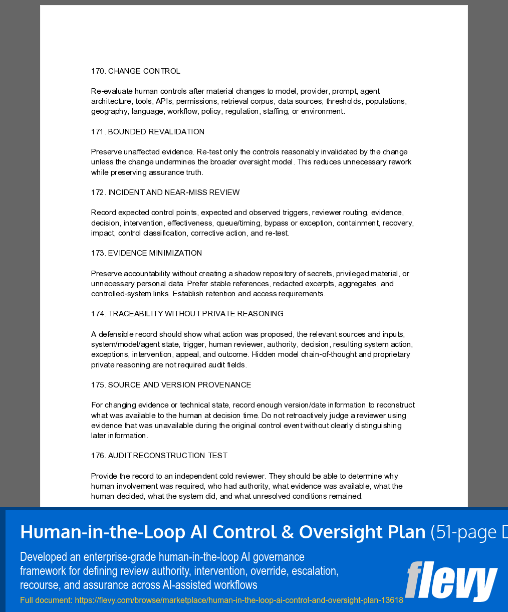 Human-in-the-Loop AI Control & Oversight Plan (51-page Word document) Preview Image
