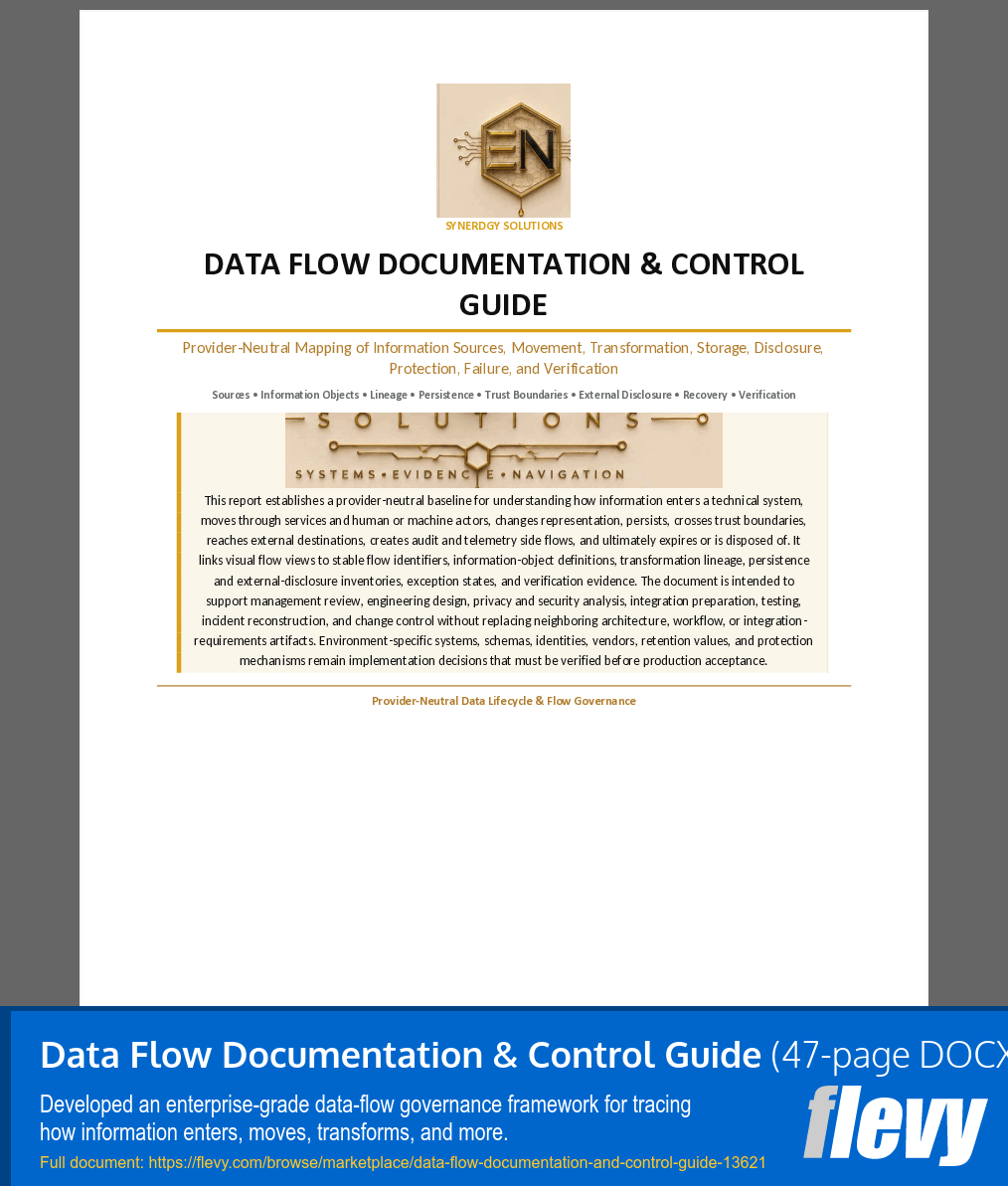 Data Flow Documentation & Control Guide (47-page Word document) Preview Image