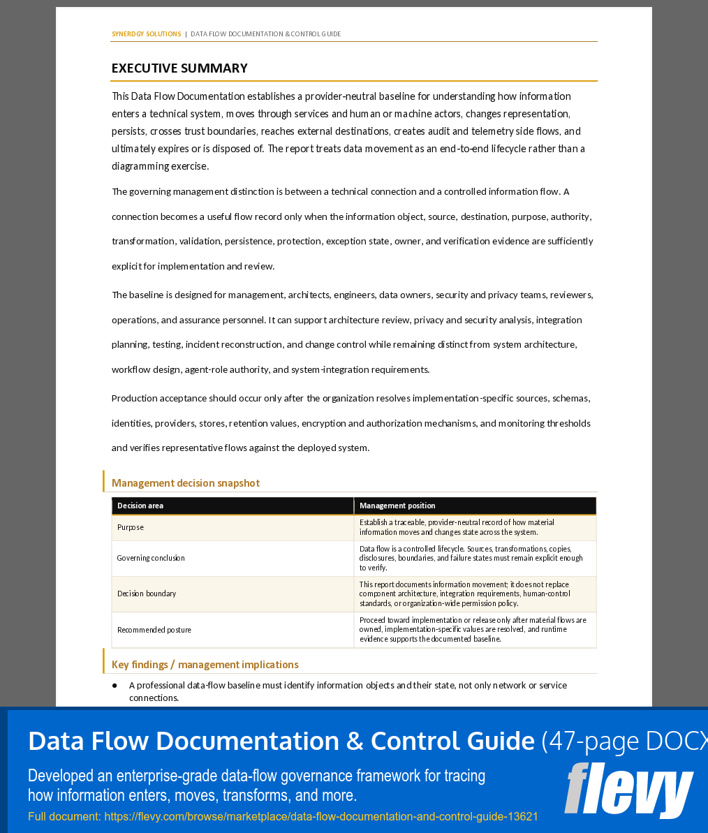 Data Flow Documentation & Control Guide (47-page Word document) Preview Image