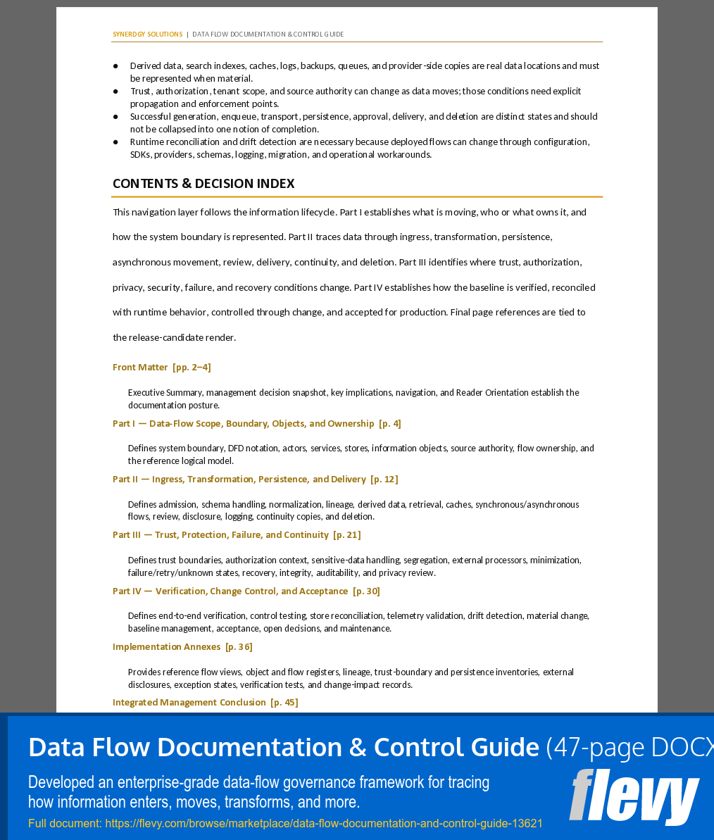 Data Flow Documentation & Control Guide (47-page Word document) Preview Image