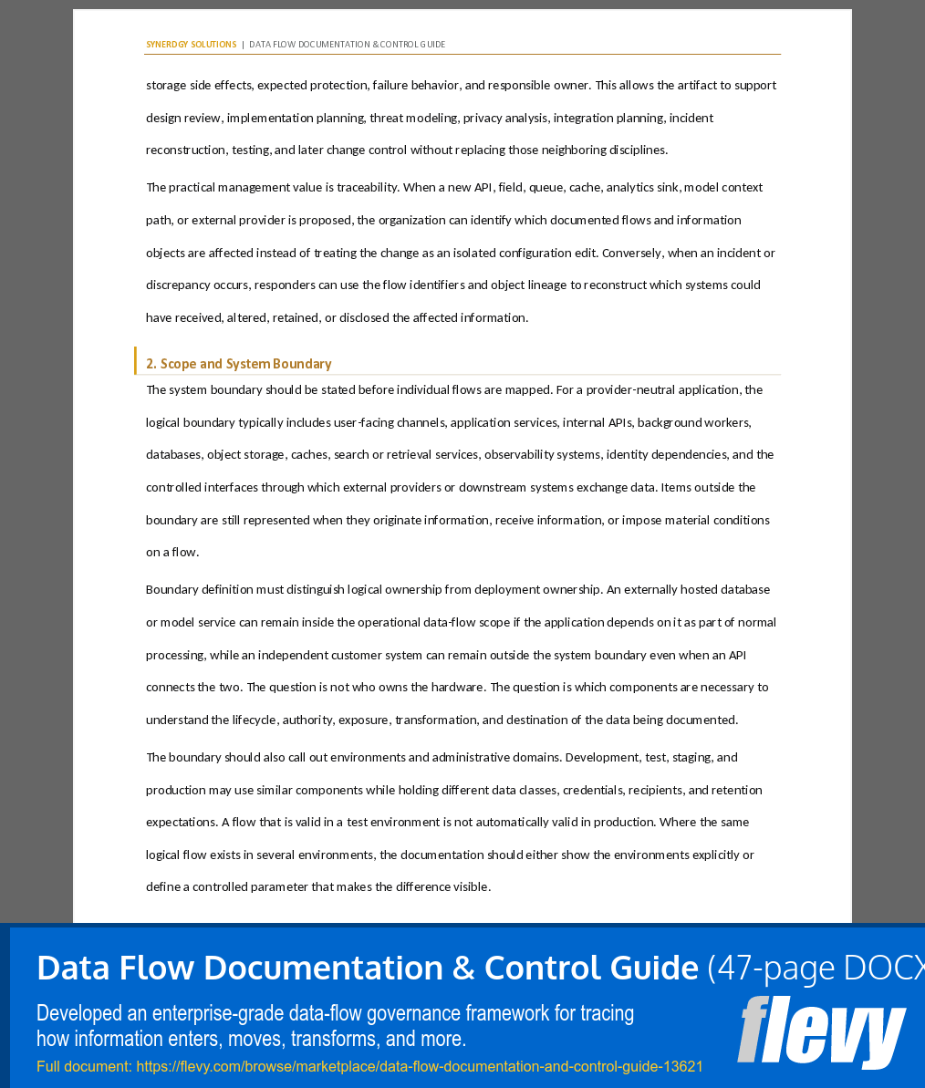 Data Flow Documentation & Control Guide (47-page Word document) Preview Image