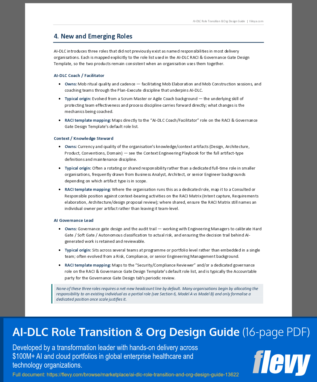AI-DLC Role Transition & Org Design Guide (16-page PDF document) Preview Image