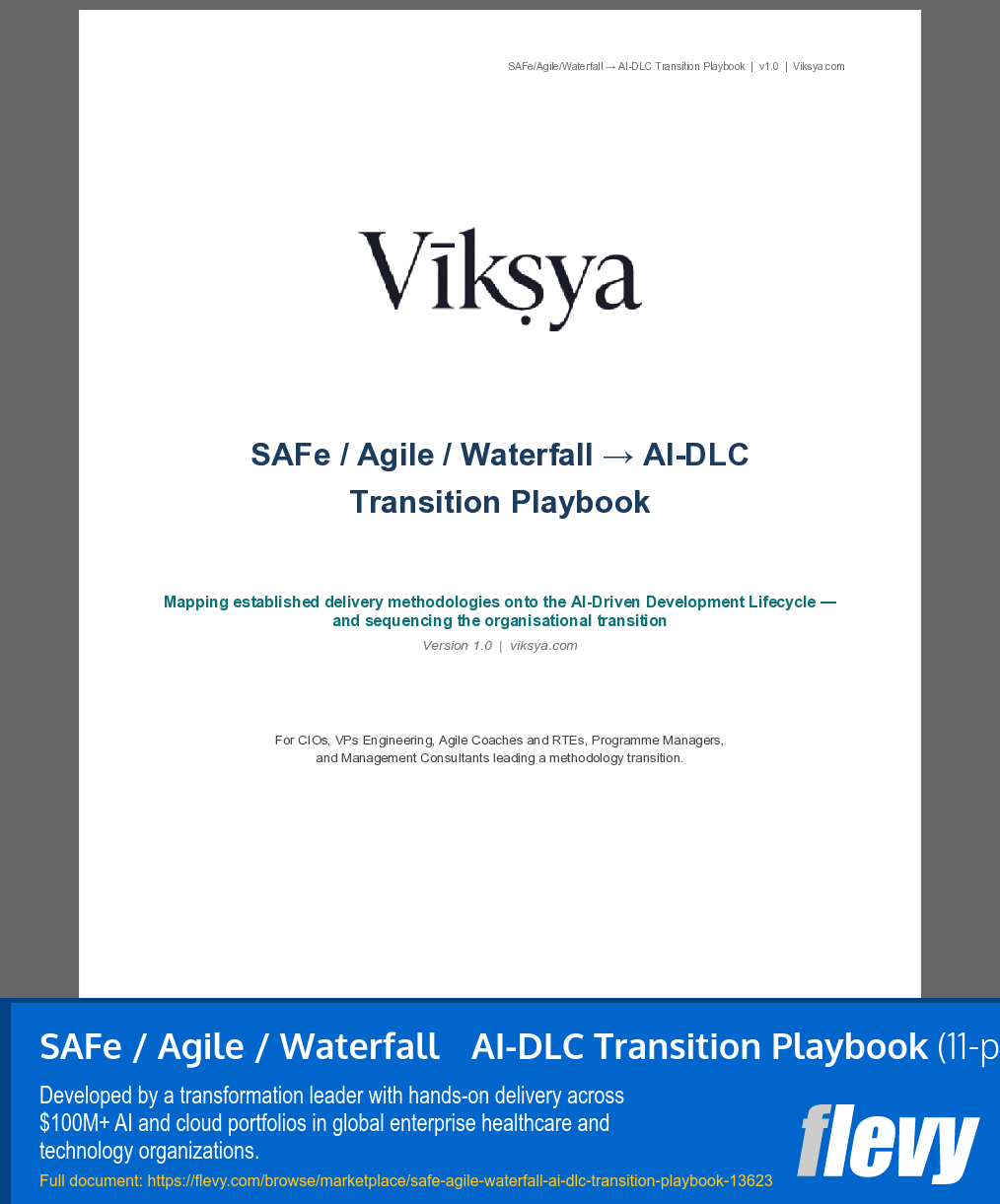 SAFe / Agile / Waterfall → AI-DLC Transition Playbook (11-page PDF document) Preview Image
