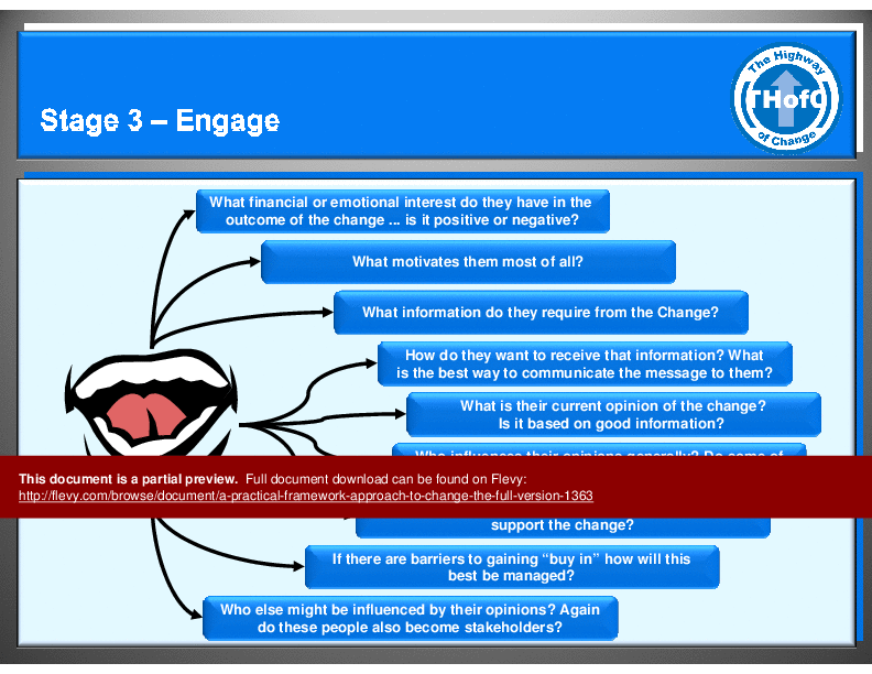 A Practical Framework Approach to Change - The Full Version (135-slide PowerPoint presentation (PPT)) Preview Image