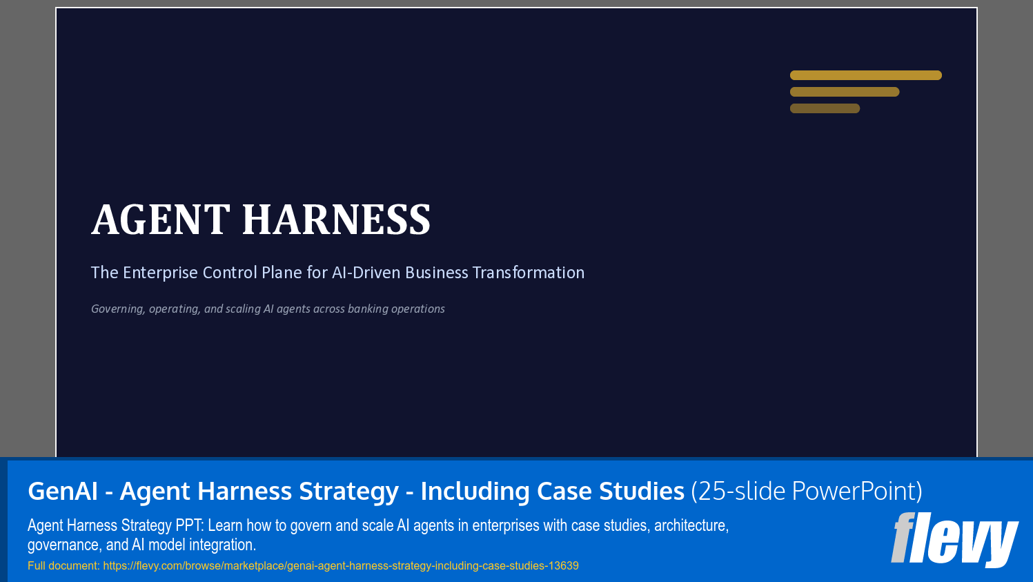 GenAI - Agent Harness Strategy - Including Case Studies (25-slide PPT PowerPoint presentation template (PPTX)) Preview Image