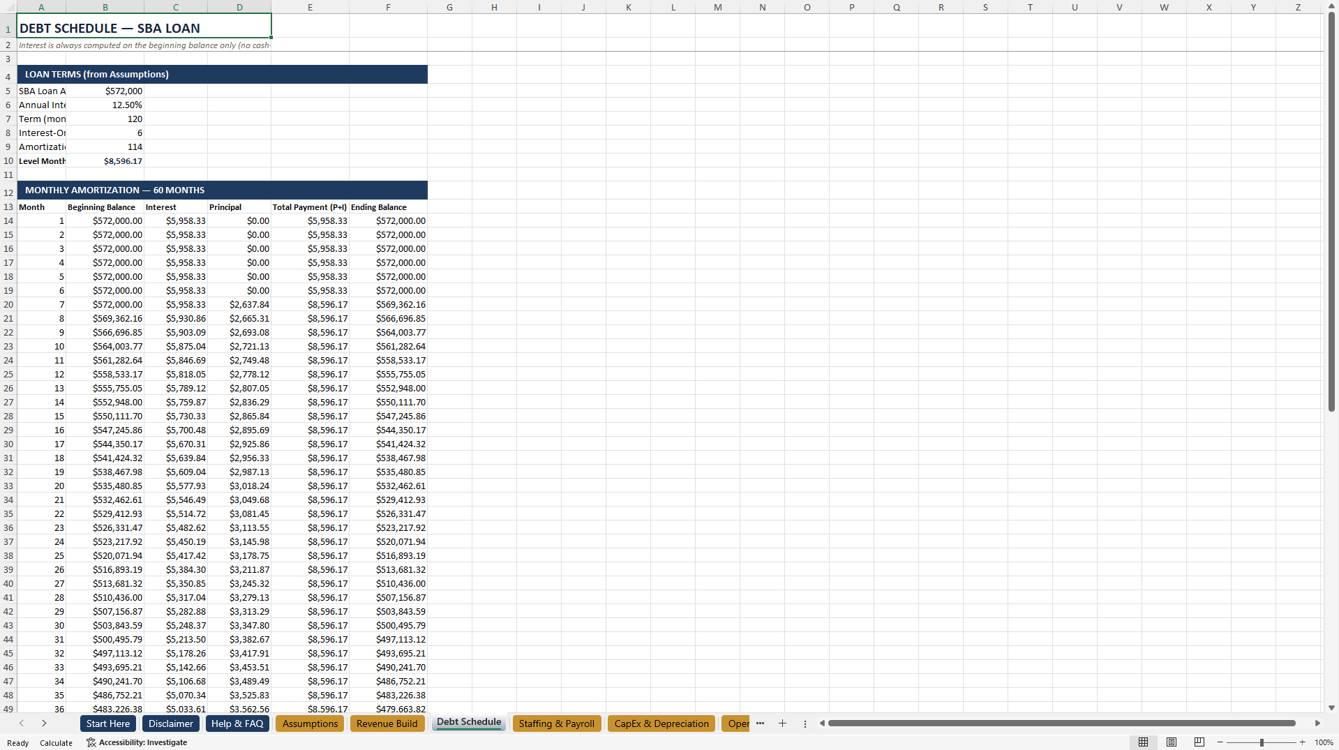 Dental Practice Financial Model Excel Template (Excel template (XLSX)) Preview Image