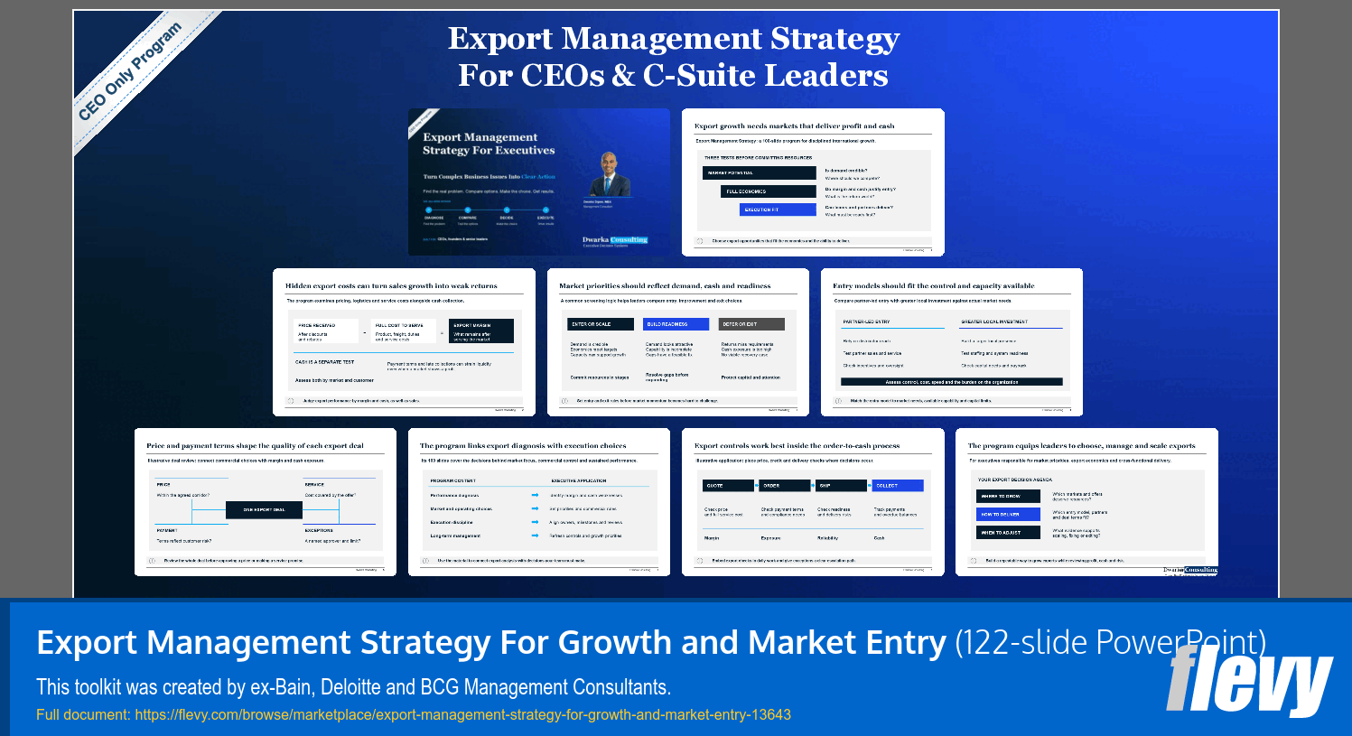 Export Management Strategy For Growth and Market Entry (122-slide PPT PowerPoint presentation template (PPTX)) Preview Image