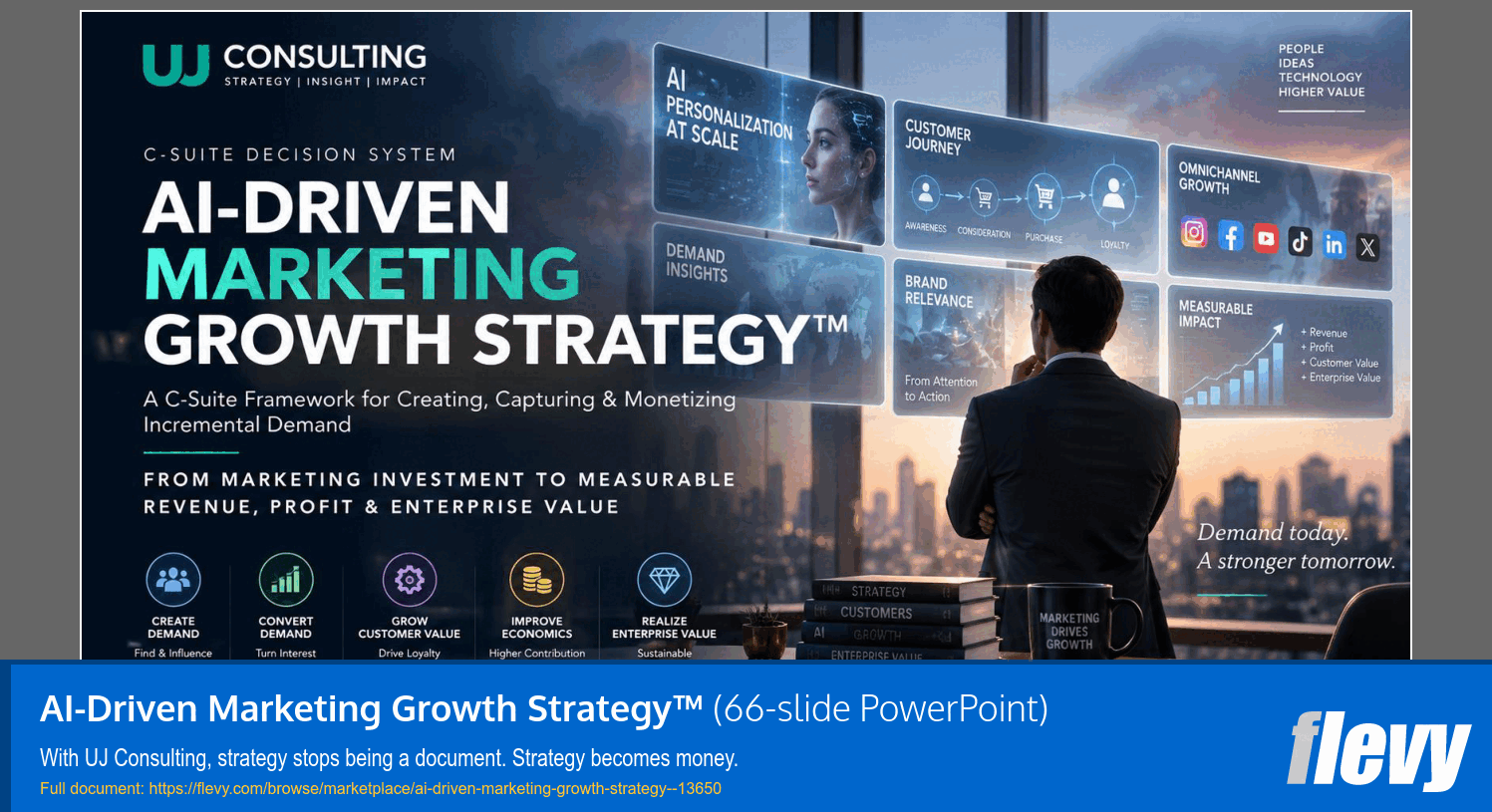 AI-Driven Marketing Growth Strategy™ (66-slide PPT PowerPoint presentation template (PPTX)) Preview Image