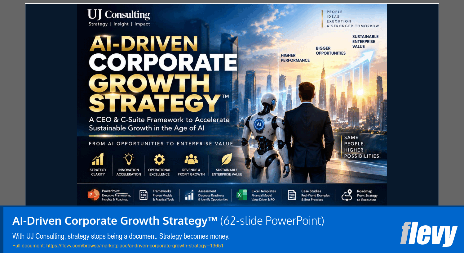 AI-Driven Corporate Growth Strategy™ (62-slide PPT PowerPoint presentation template (PPTX)) Preview Image