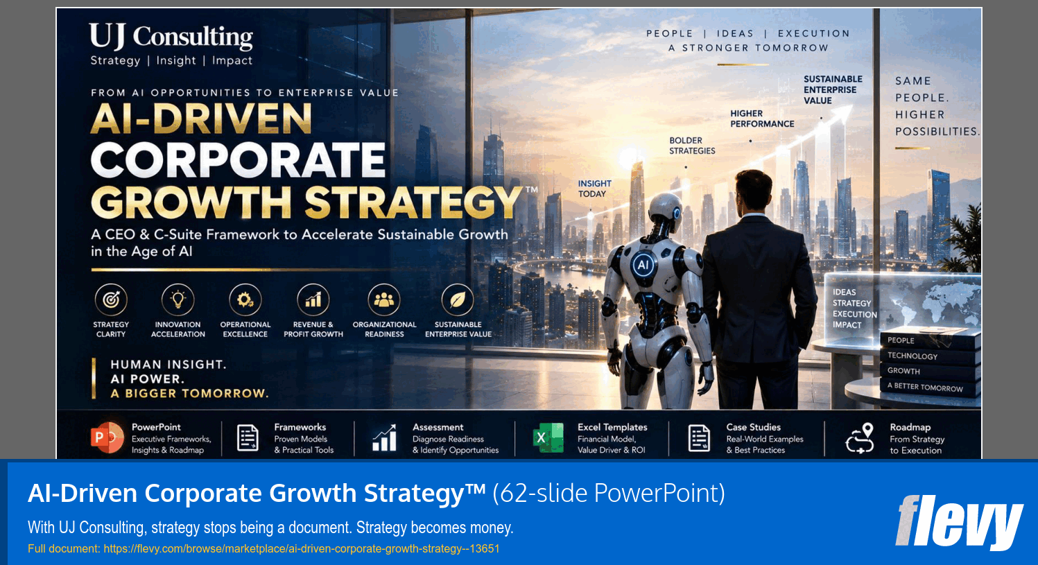 AI-Driven Corporate Growth Strategy™ (62-slide PPT PowerPoint presentation template (PPTX)) Preview Image