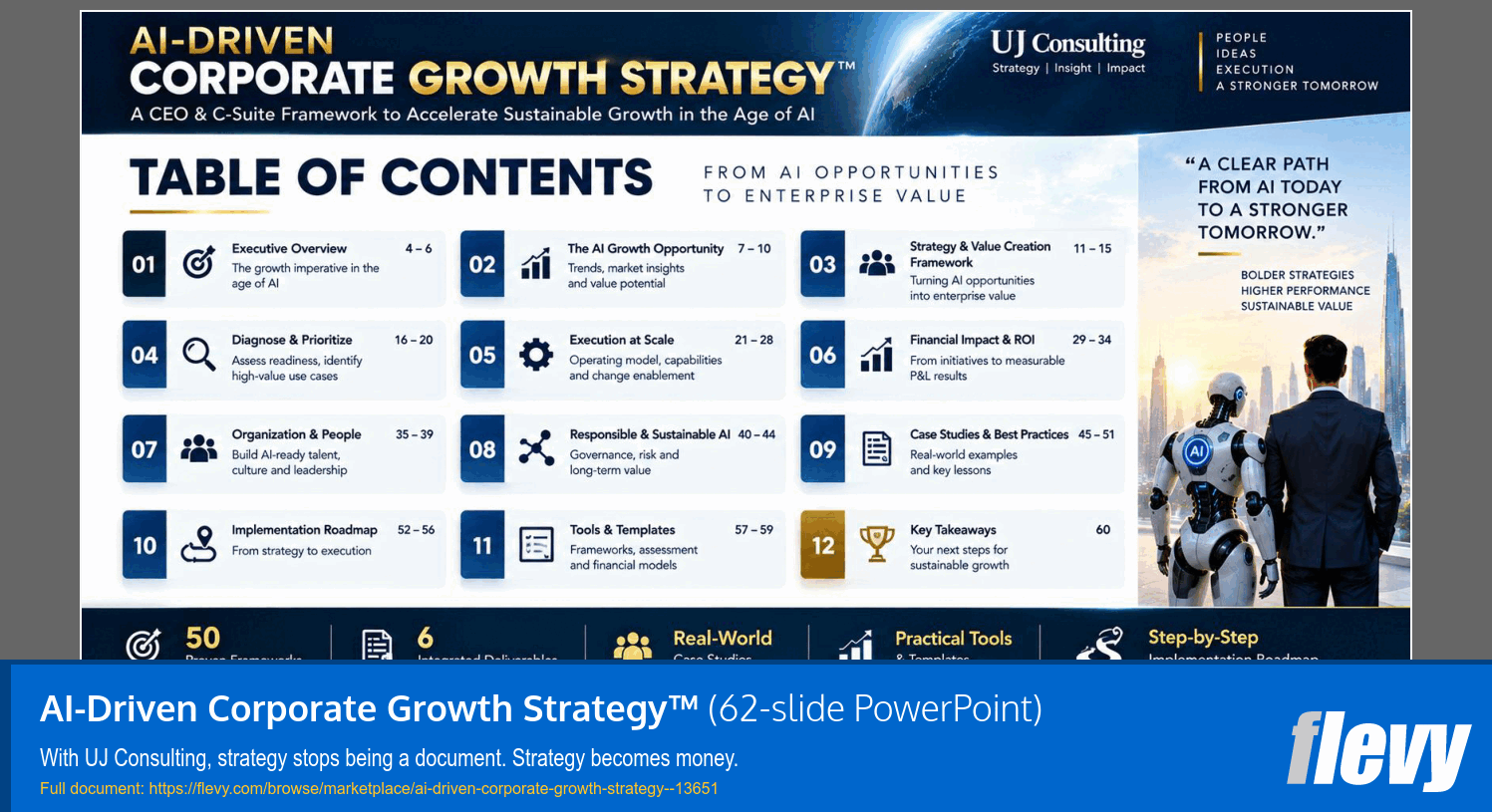 AI-Driven Corporate Growth Strategy™ (62-slide PPT PowerPoint presentation template (PPTX)) Preview Image